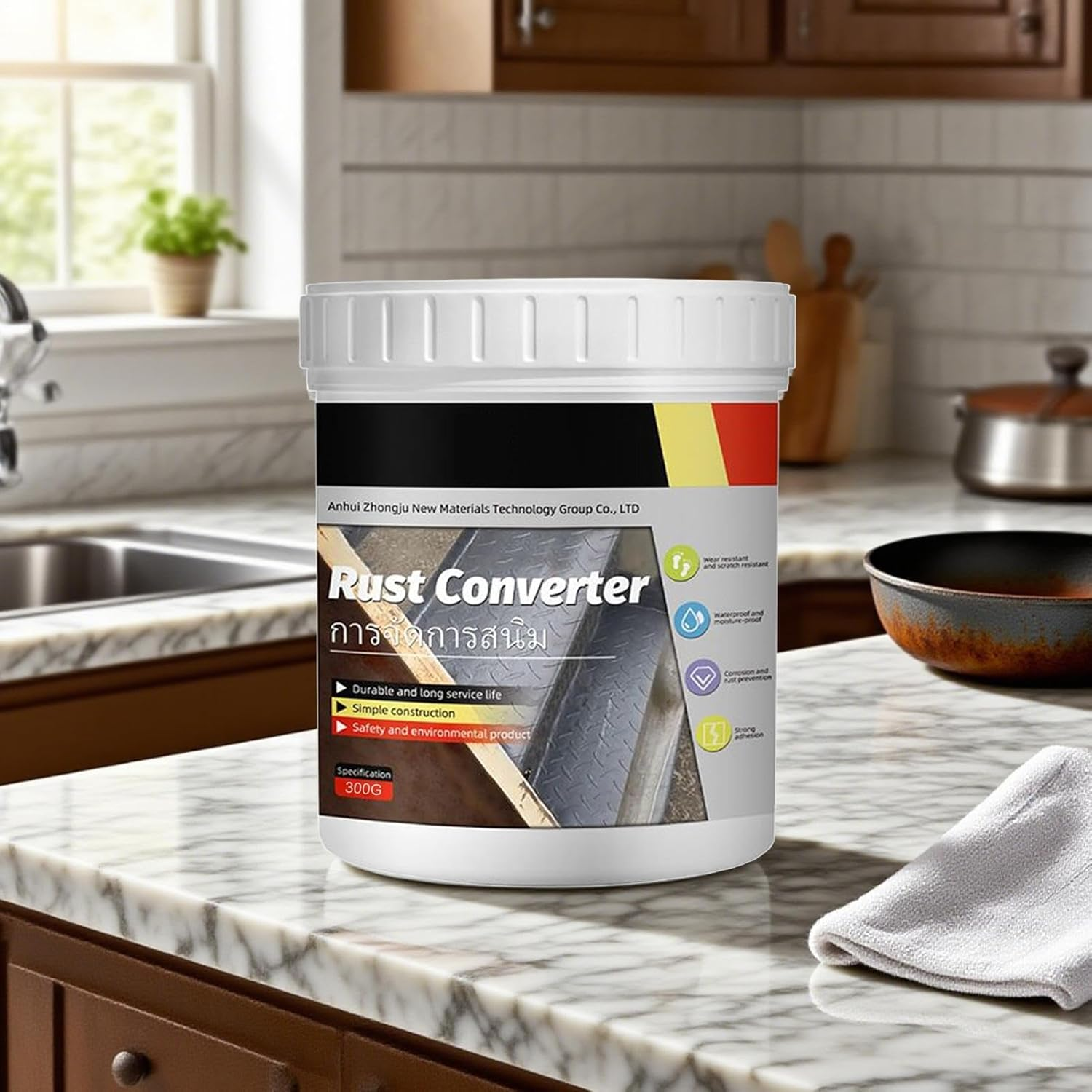 Rust Converter Paint | 300G Metal Rust Preventive Paint,Protective Dissolver Primer Coating Automotive Vehicles Grills Boat Chassis Truck Bolts Car - Gray image number 5