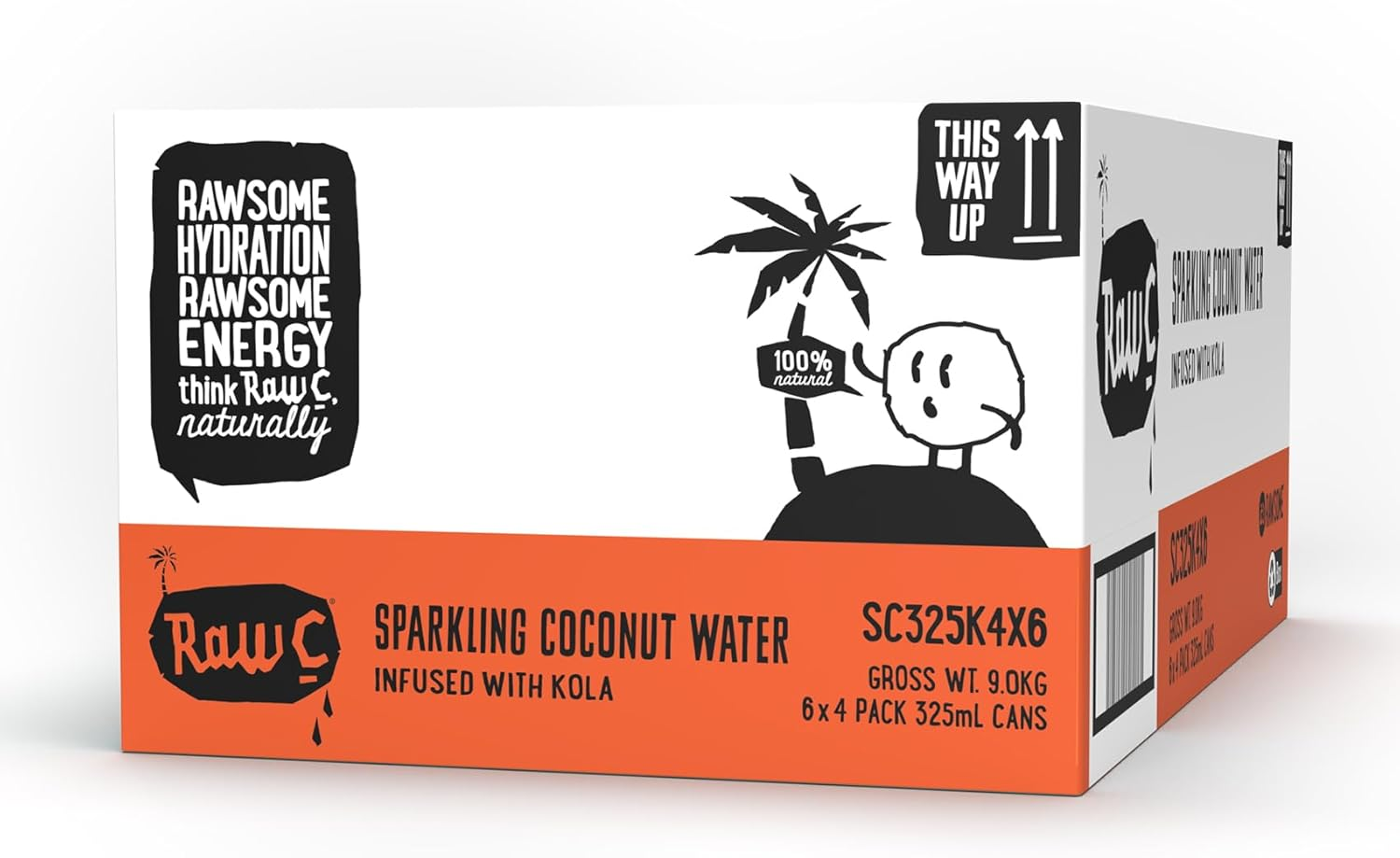 Raw C Coconut Water Sparkling Infused with Kola 325Ml (4 PACKS) image number 2