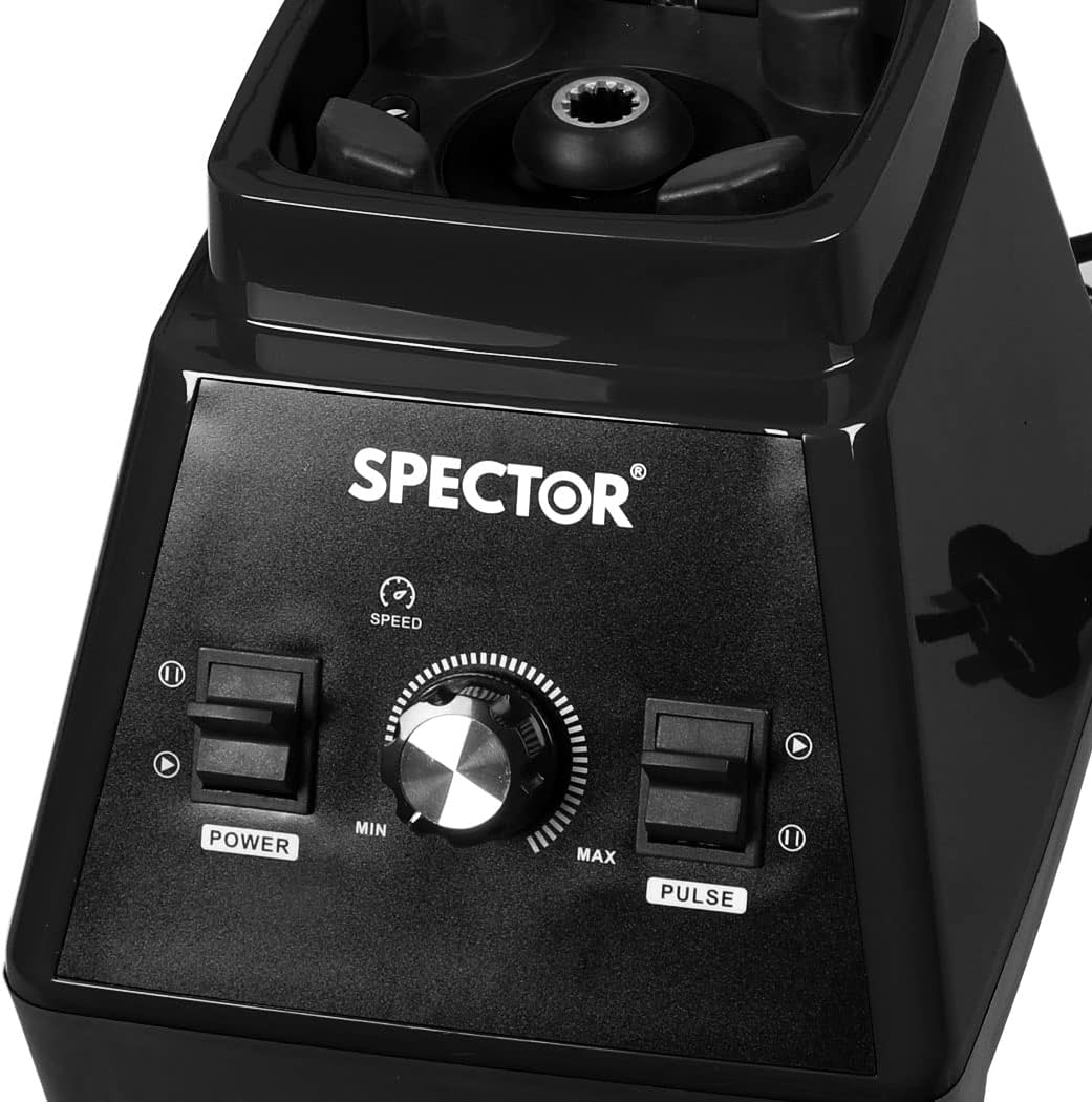 Spector 2L Commercial Blender, High Speed Mixer Food Processor, Juicer Smoothie, Ice Breaker, Ice Crush, 3 Speeds, 6 Stainlesss Teel Blades, 1600W Power Motor, Blend, Chop, Grind & Pur&eacute;e, Black - Black image number 5