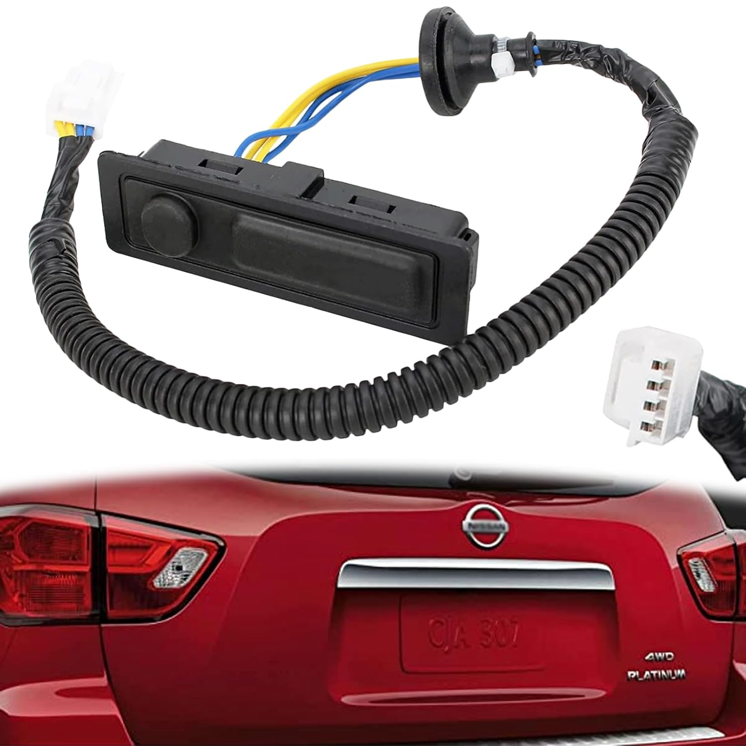 E-Vniko Rear Liftgate Trunk Open Release Switch Compatible for Nissan Pathfinder 2014-2019 Replace Tailgate Lid Switch 25380-3JA0A image number 1