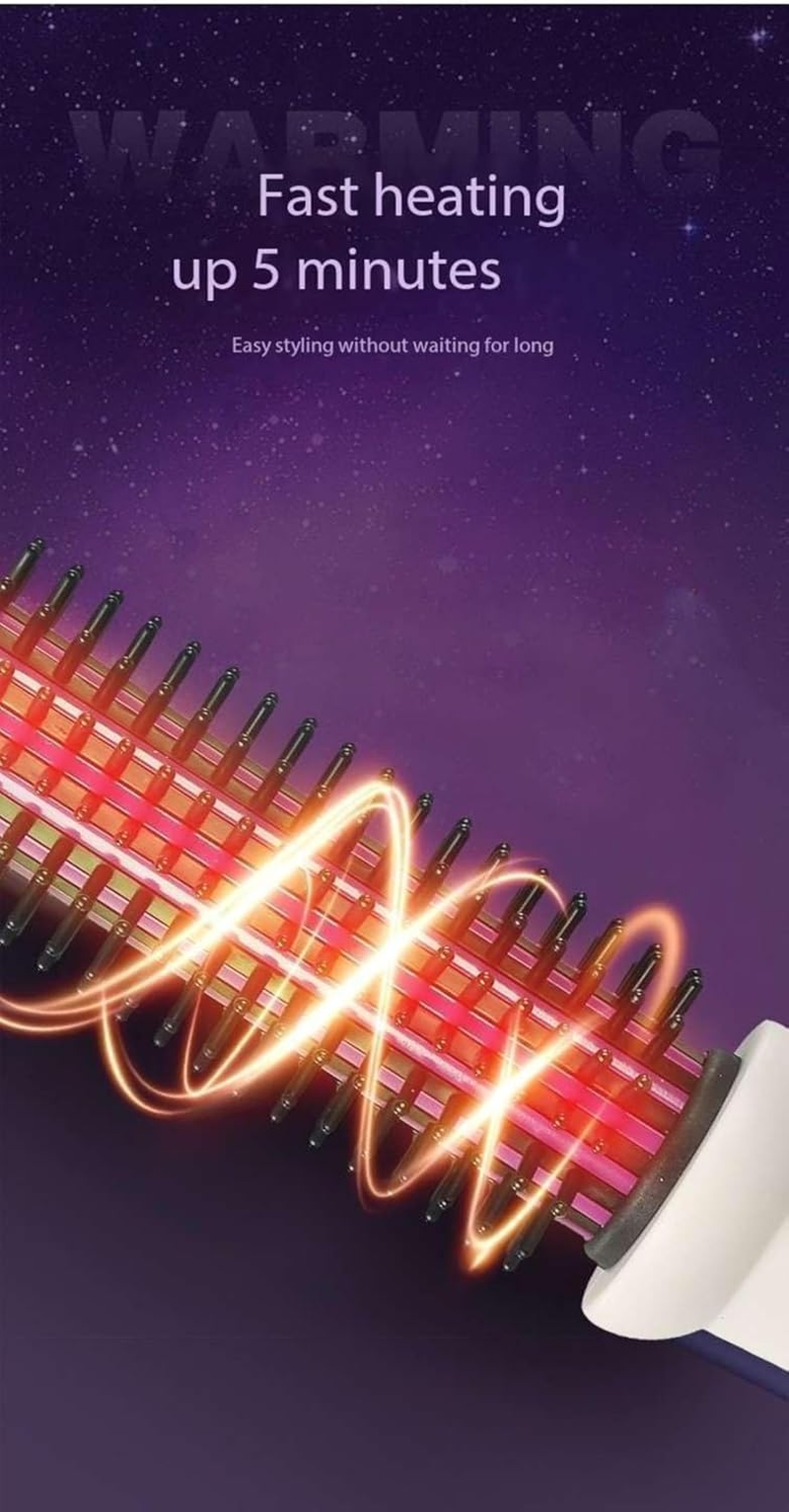 Thermal Hair Styling Brush, Heated Straightening and Curling Iron, Ionic Volumizing Comb with Ceramic Tourmaline image number 6