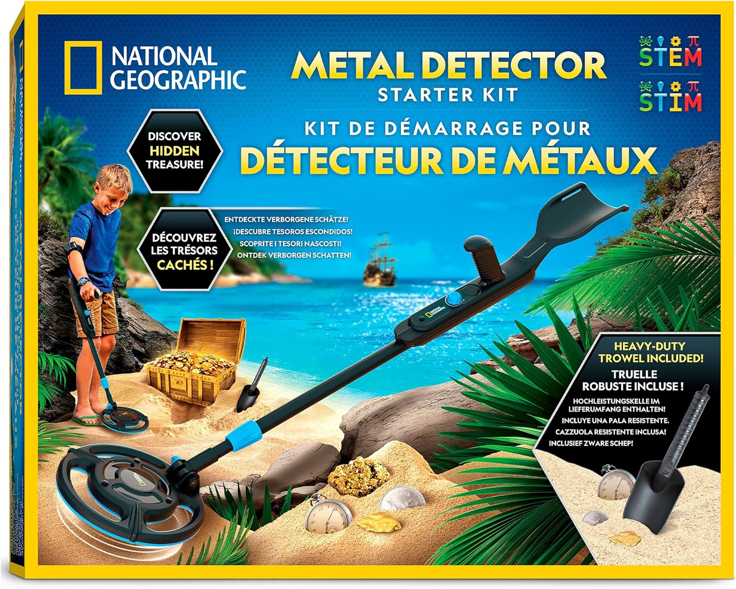 National Geographic Starter Metal Detector Kit for Kids - Metal Detector with 18.8 Cm Waterproof Coil & Trowel, Gold Detector, Beach Metal Detector image number 3