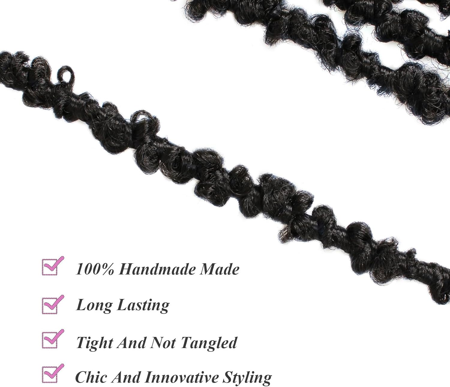 Samtress Long Distressed Locs Crochet Braids 30 Inch Black Butterfly Faux Locs Crochet Hair 6 Packs Pre Looped Soft Locs Crochet Braids Hair Extensions for Women (#1B) image number 3