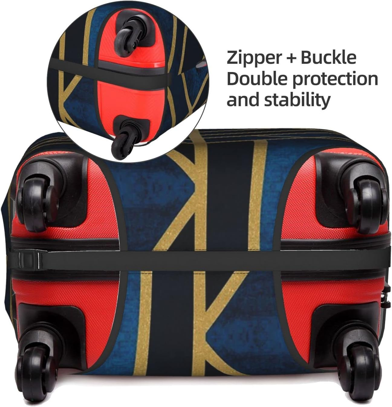 Abstract Geometric Striped Luggage Cover Washable Suitcase Protector Anti-Scratch Suitcase Cover Fits 18-32 Inch Luggage image number 4