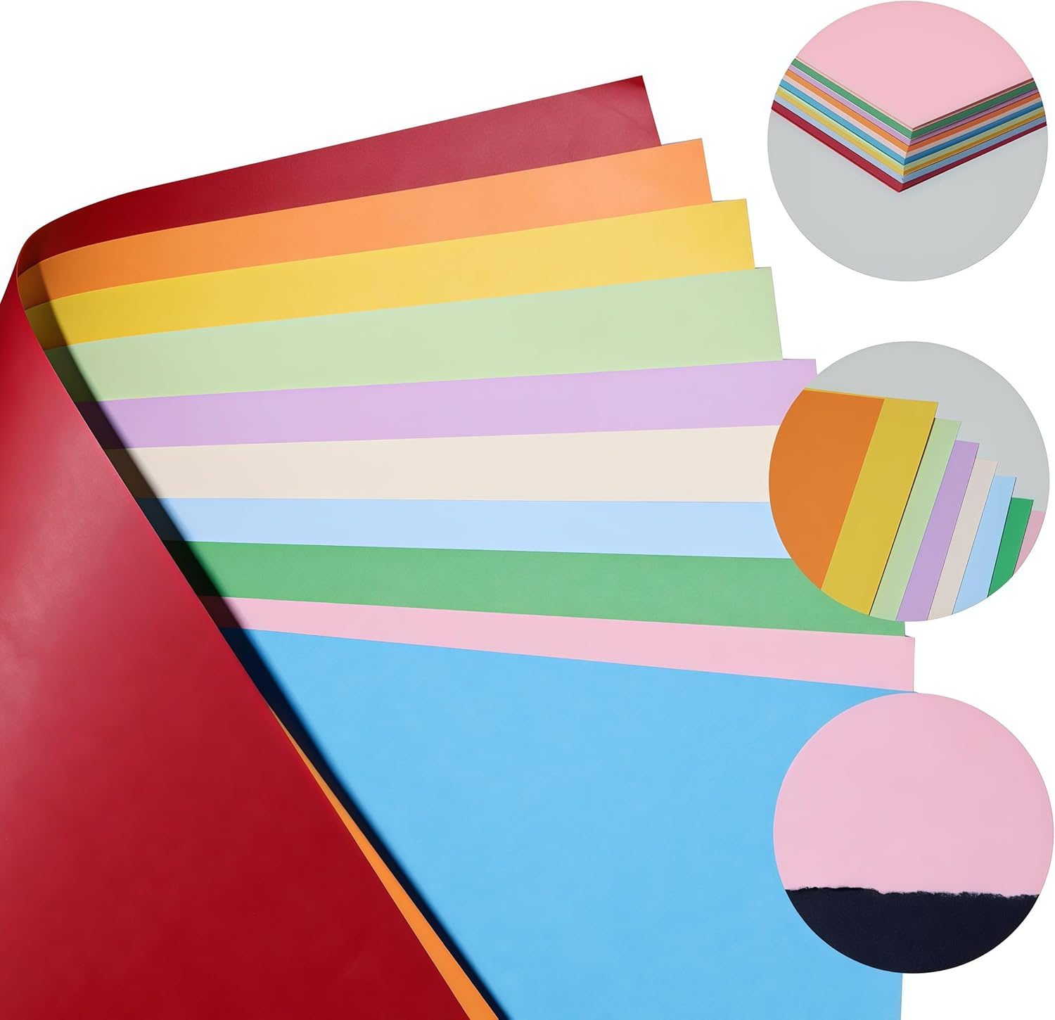 40 Sheets A4 Colored Cardstock, 10 Assorted Colors 230 GSM Thick Color Paper, Double Sided Printed Cardstock Paper, Premium Thick Card Stock for Card Making, Craft, Scrapbooking, DIY image number 4