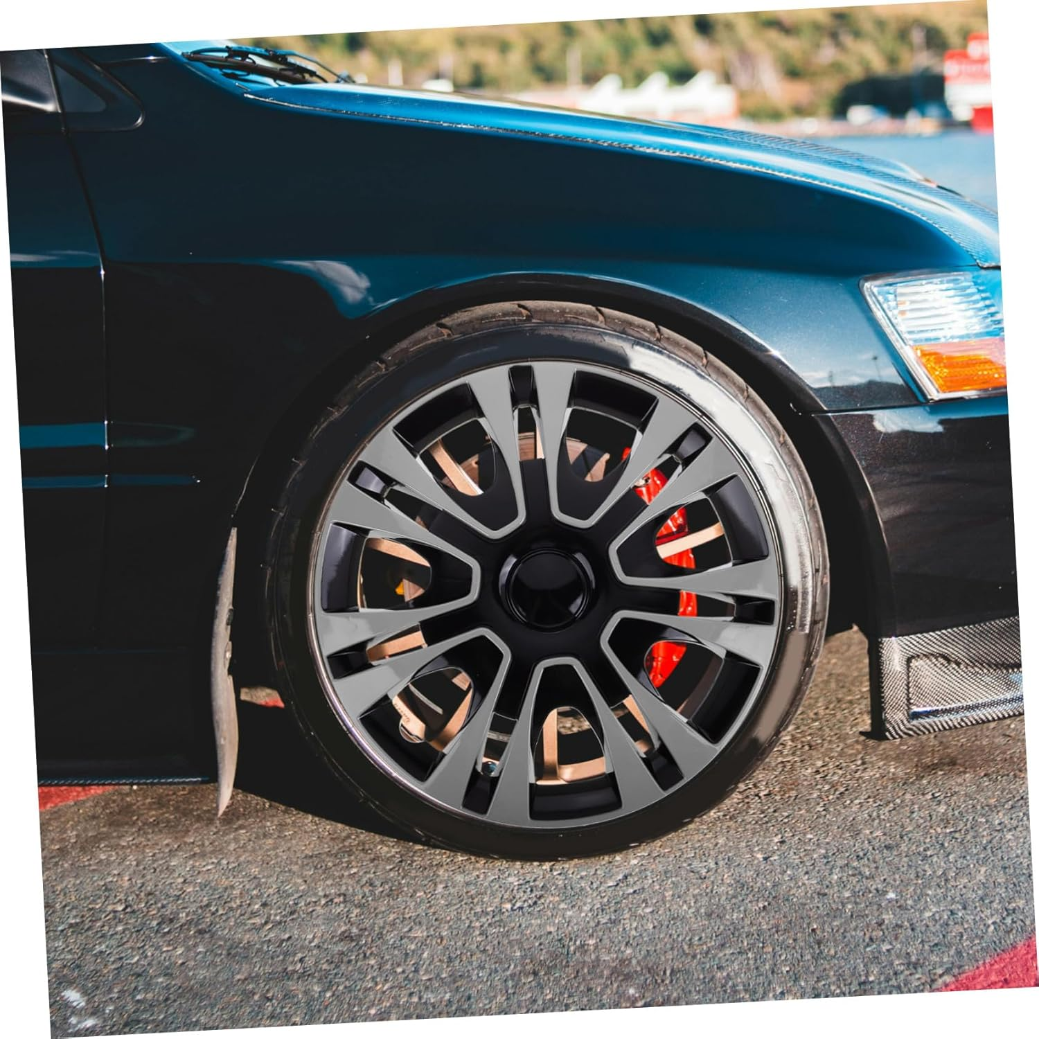 PAMINGONO 13-Inch Silver Hubcap Replacement Wheel Center Cap Universal Fit Automotive Tire Hub Cover for Cars Compact Vehicles image number 5