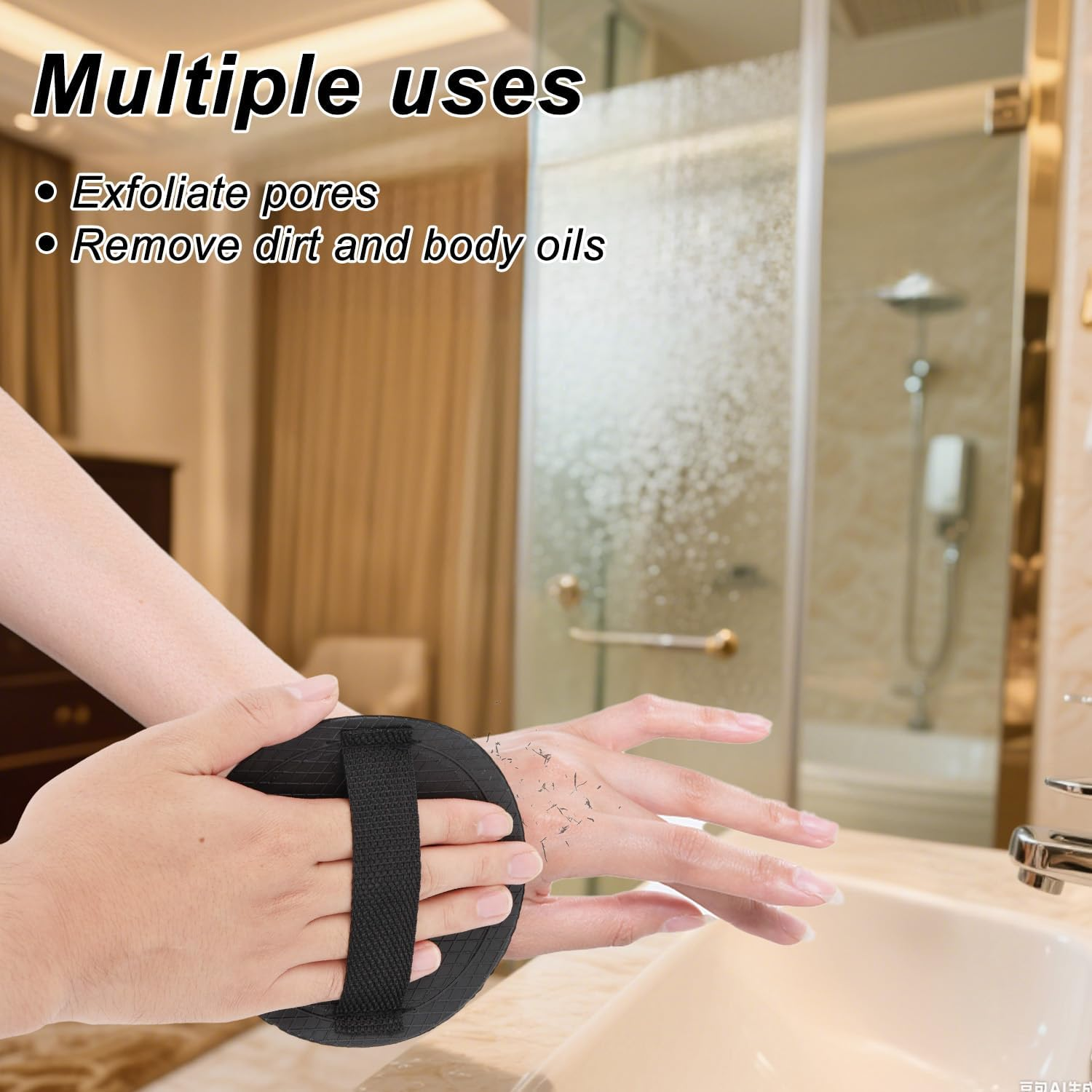 4Pcs Shower and Bath Tool Set, Deep Exfoliating Body Scrubber Gentle Dead Skin Removal for Men & Women Suitable on All Skin Types image number 5
