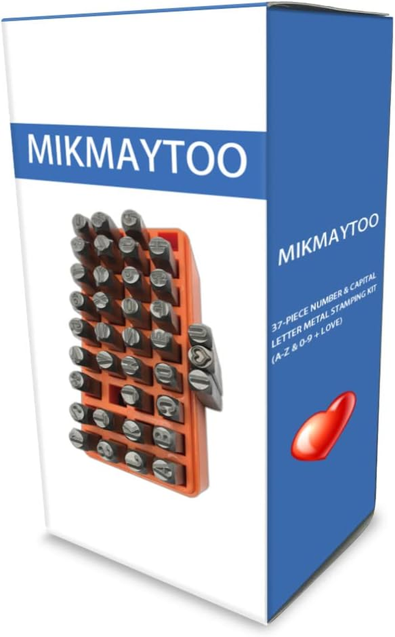 MIKMAYTOO 37-Piece Number & Capital Letter Metal Stamping Kit (A-Z & 0-9 + Love) Punch Perfect for Imprinting Metal, Plastic, Wood, Leather (3MM) image number 5