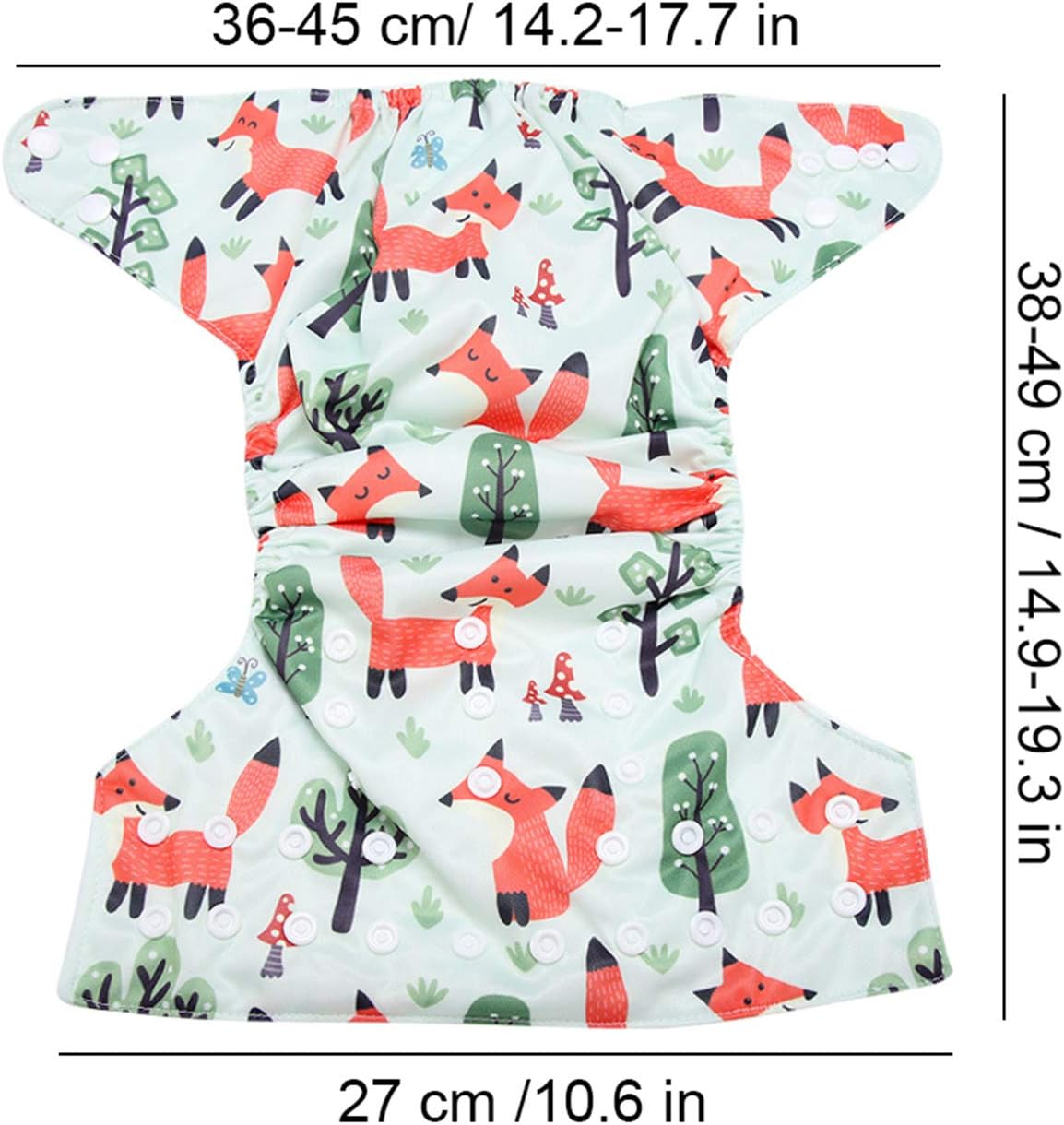 Reusable Swim Diaper, for Babies Adjustable One Size Fits All with PUL Soft Absorbent Cloth Hip Snaps for Secure (BL002) image number 5