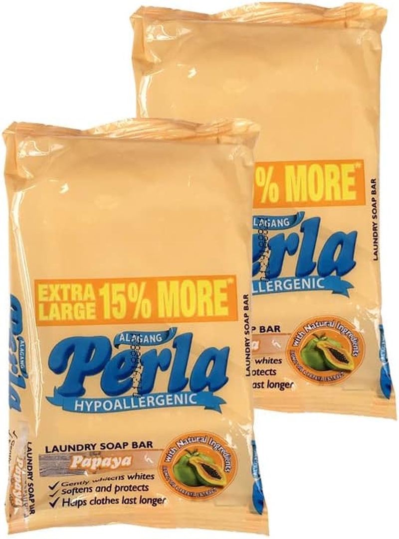 PERLA Papaya Laundry Soap by P&G (2 X 115G Extra Large Bars) SEALED