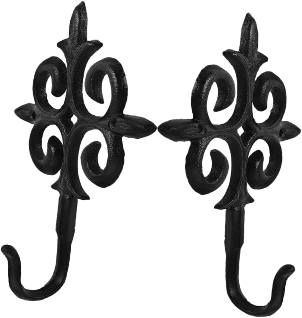 PHENOFICE 2Pcs European Style Garden Hanging Basket Planter Hanging Rack Planter Hooks Iron Plant Hanger Hook Garden Supply Gardening Plant Hook Rack for Planter Plant Holder Wall Mount image number 2