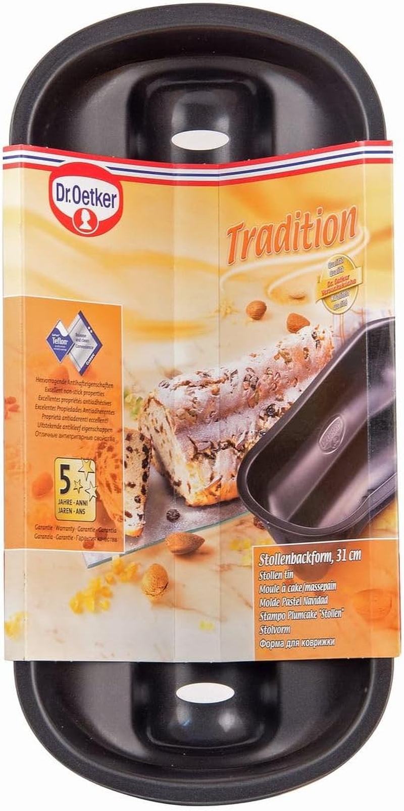 Dr. Oetker Tradition Stollen Baking Mould 31 X 15 Cm - Perfect for Christmas Stollen, Non-Stick Coating, Made in Germany image number 4