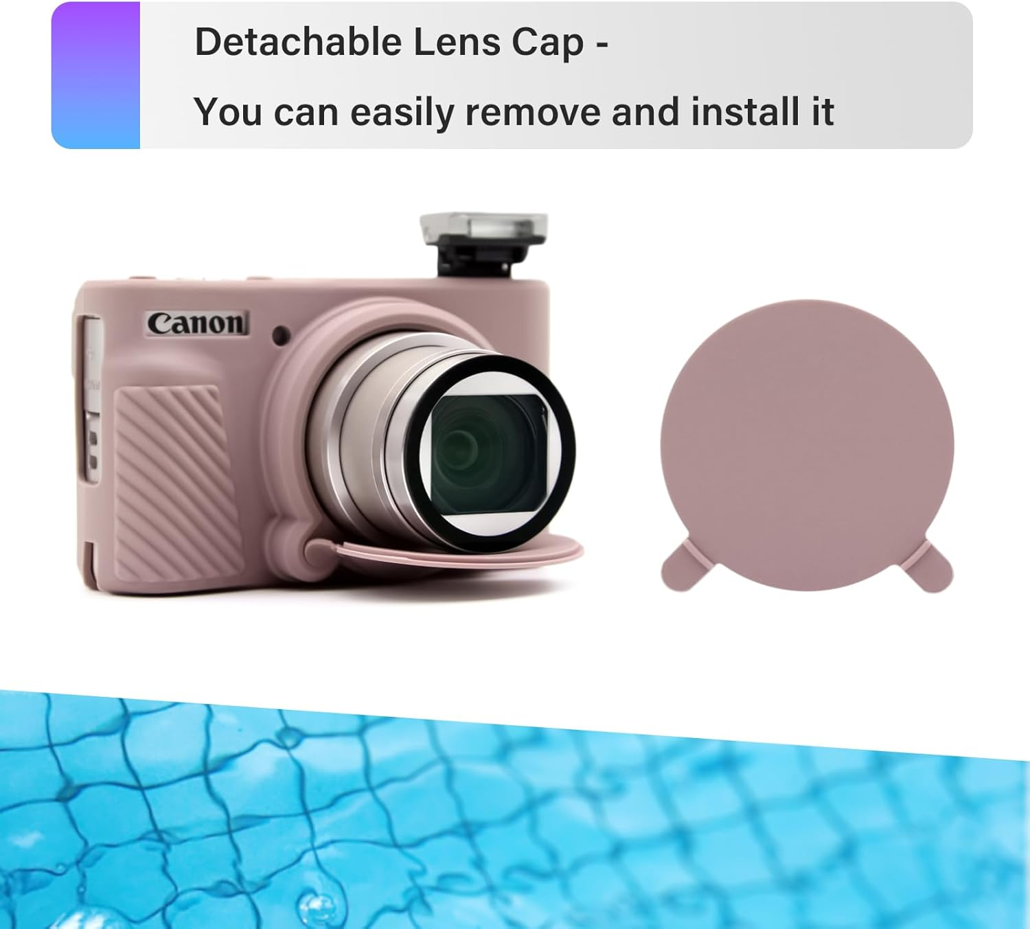 TYUANDOUER SX740 SX730 Camera Case, Soft Silicone Case for Canon Powershot SX740/SX730 HS Camera, Lightweight Skin Rubber Body Protective Cover for SX740 SX730 with Detachable Lens Cap - Grey