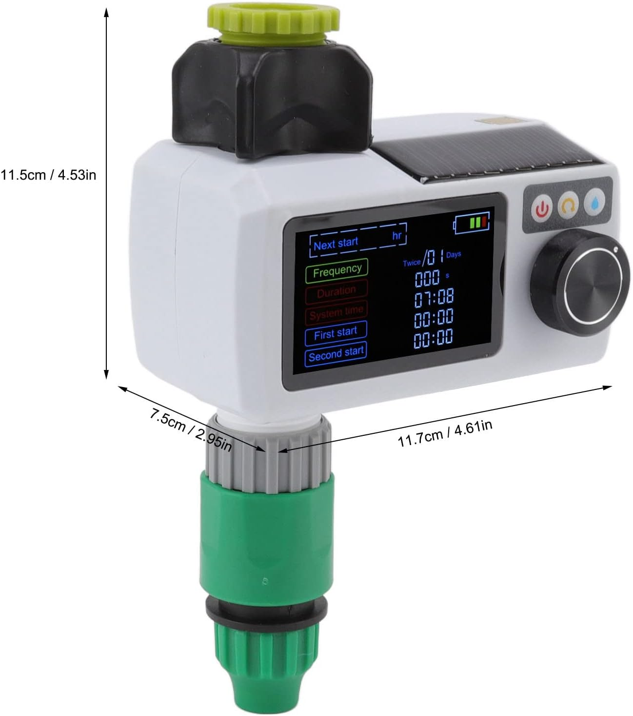 Solar Sprinkler Timer, Rain Detection Solar Power Large Screen Self Check Irrigation Timer for Garden for Courtyard for Balcony image number 1