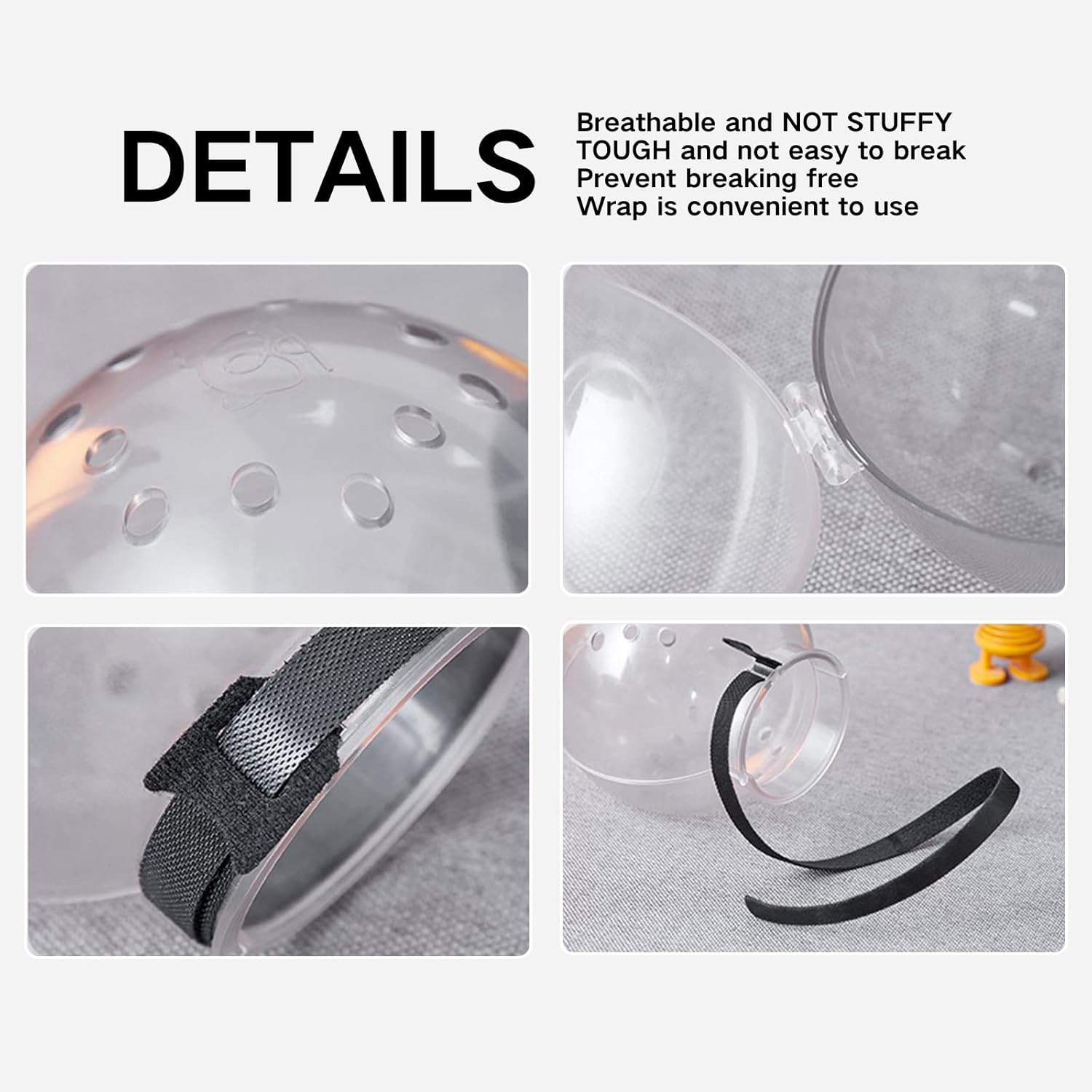 Cat Muzzle and Boots,Helmet for Grooming,Adjustable Hood Bubble Muzzle, Breathable anti Bite Air Muzzles,Silicone Claw Covers, Anti-Scratch Shoes,Paw Protector for Bathing image number 1