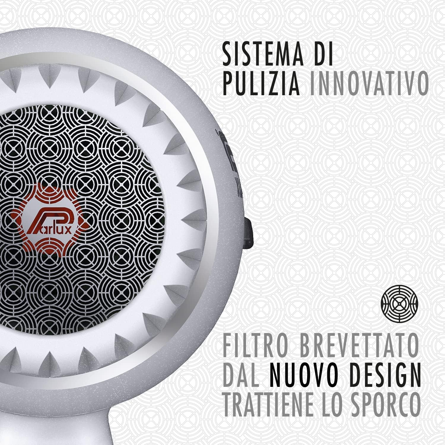 Parlux Digitalyon Magicsense Diffuser, Professional Digital Hair Dryer with Negative Ions, Very Light and Powerful. Made in Italy (Grey Glitter) image number 4