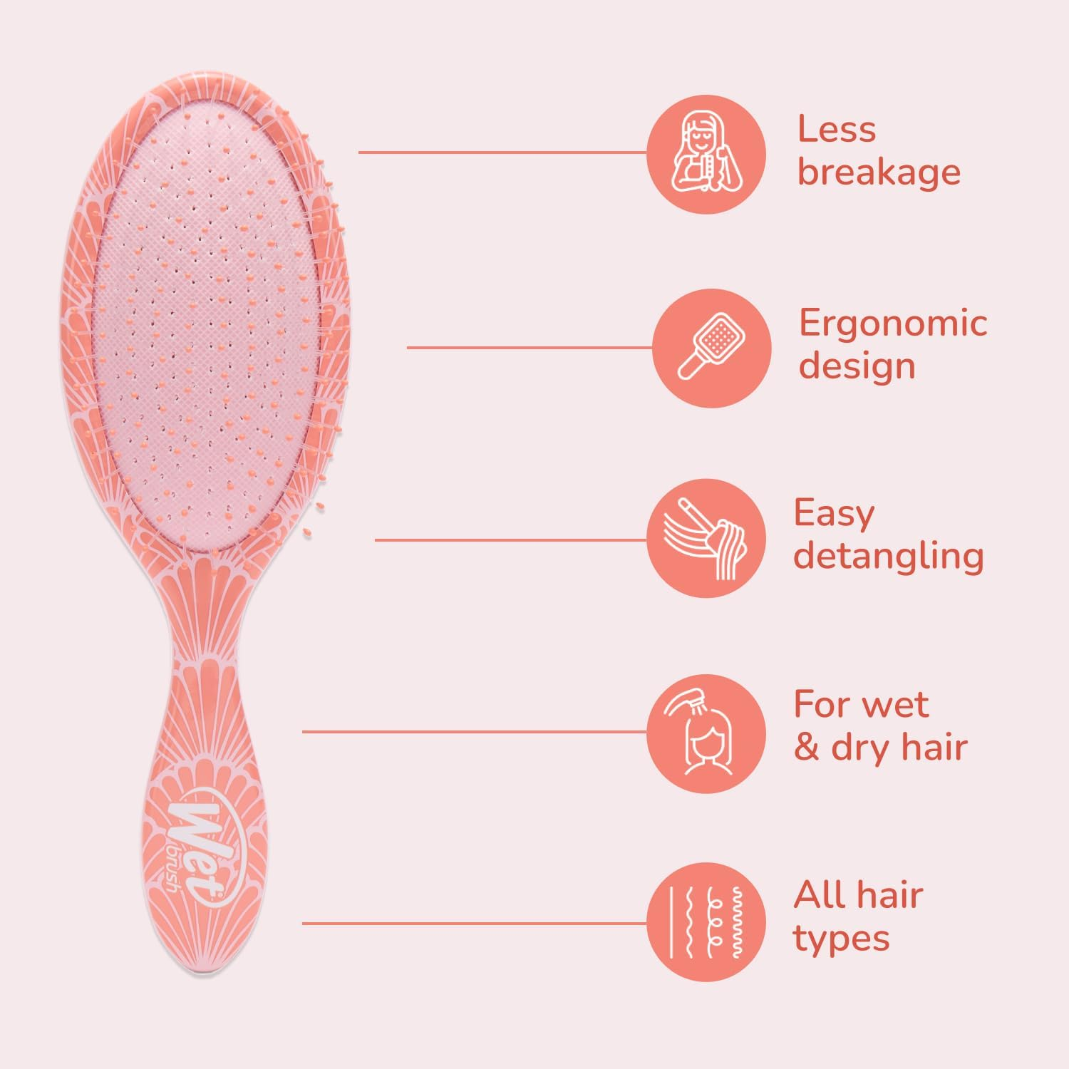 Wet Brush Original Detangler, Sunshine & Seashells (Coastal Charm), Ultra-Soft Intelliflex Bristles Glide through Tangles, Detangling Hair Brush (Wet & Dry), Women & Men, Limited Edition image number 1