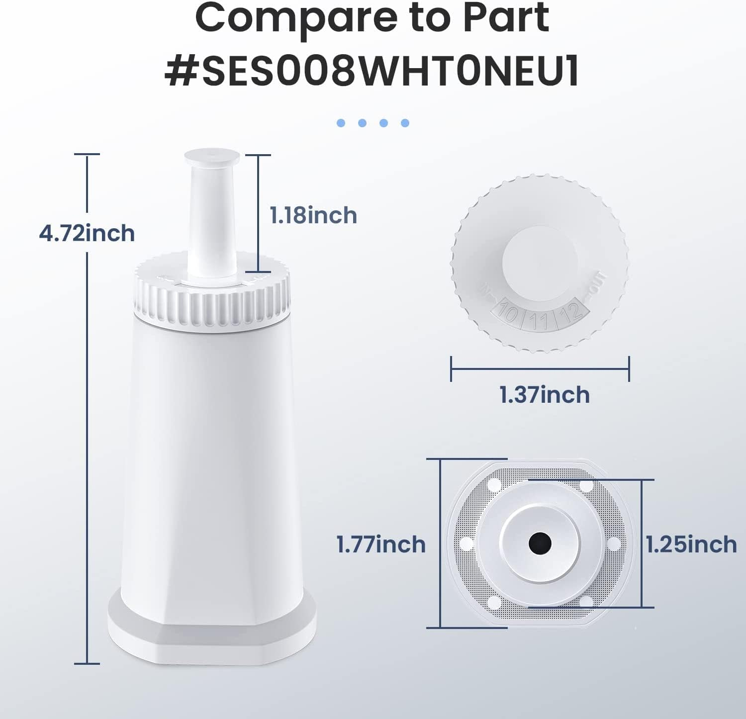 4 Pack Water Filter for Breville Claro Swiss Oracle Barista Express - Coffee Machine Water Filters for SES BES008 SES875 SES880, Compatible with 878/875/880/810/990/980/920, Not Work with BES500/SDC450/SDC400 image number 4