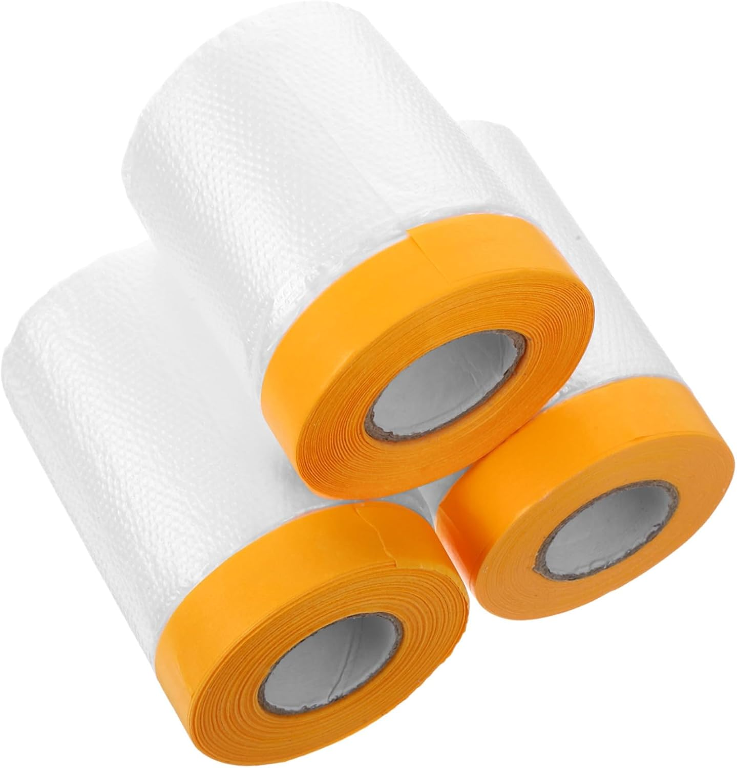 KALLORY 3 Rolls Pre-Taped Paint Masking Film Protective Sheeting Adhesive Tape, Plastic Covering for Automotive Painting, Furniture Dust Protection, Multi-Size (30Cm, 40Cm, 55Cm) image number 6