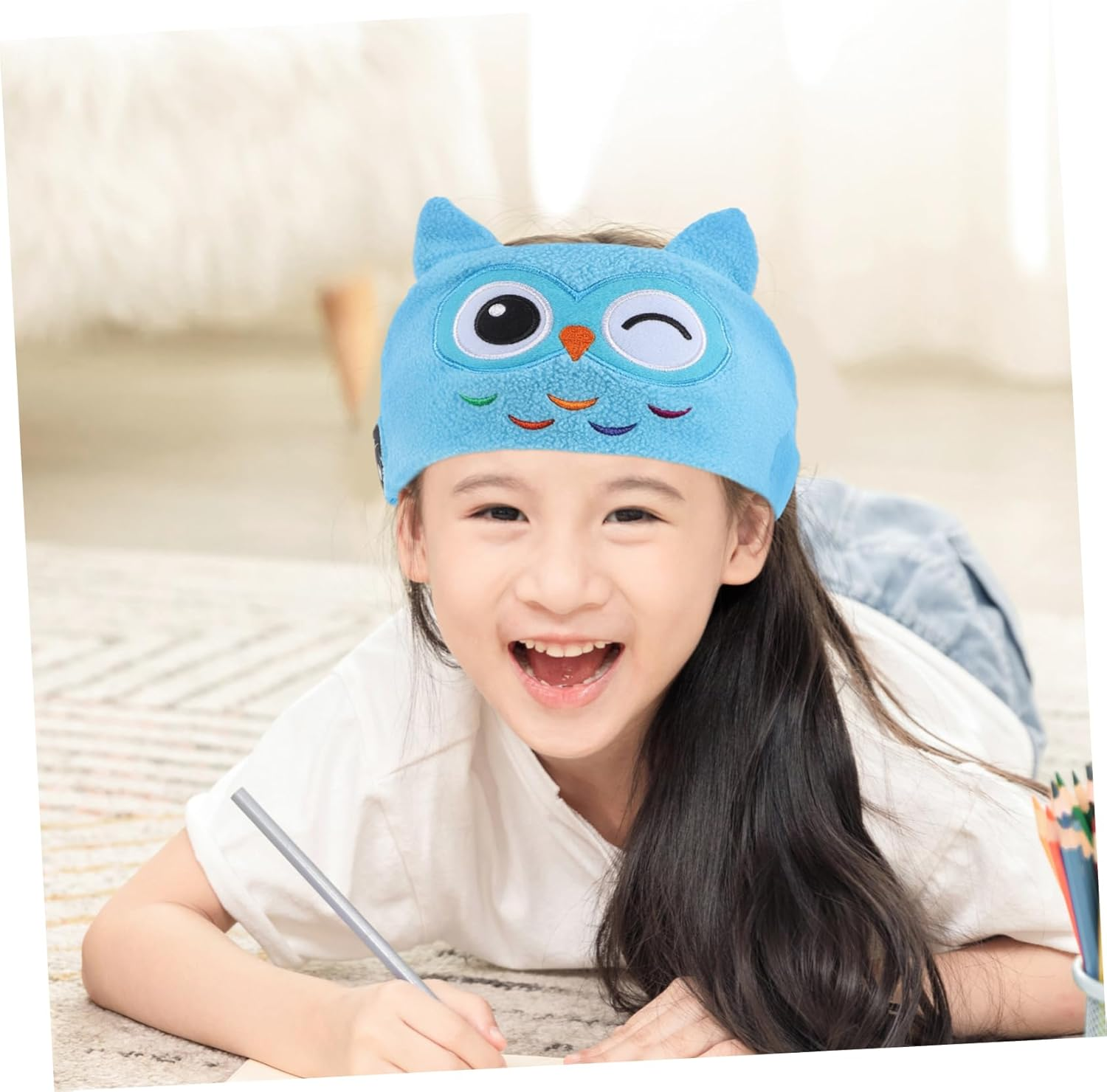 HOLIDYOYO Wireless Kids Headband Headphones Volume Limiter, Soft Skin-Friendly for Toddlers and Infants, Safe Music Earphones Owl Design for Travel and Sleep image number 2