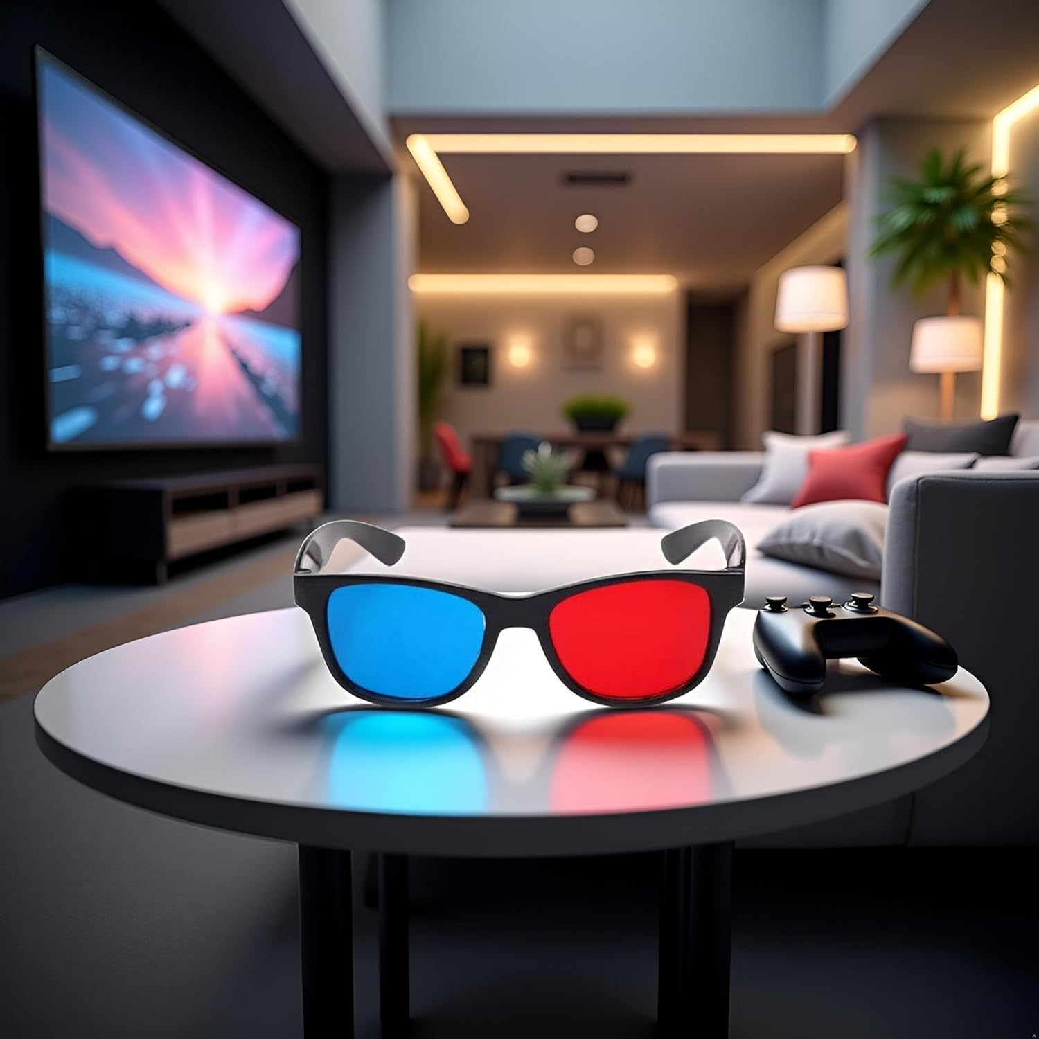 3Pcs Red and Blue 3D Glasses Universal TV Movie Dimensional Video Frame 3D Glasses DVD Game Glass 3D Style Glasses for 3D Movies Games, 3D Viewing Glasses, Televisions and Video image number 4