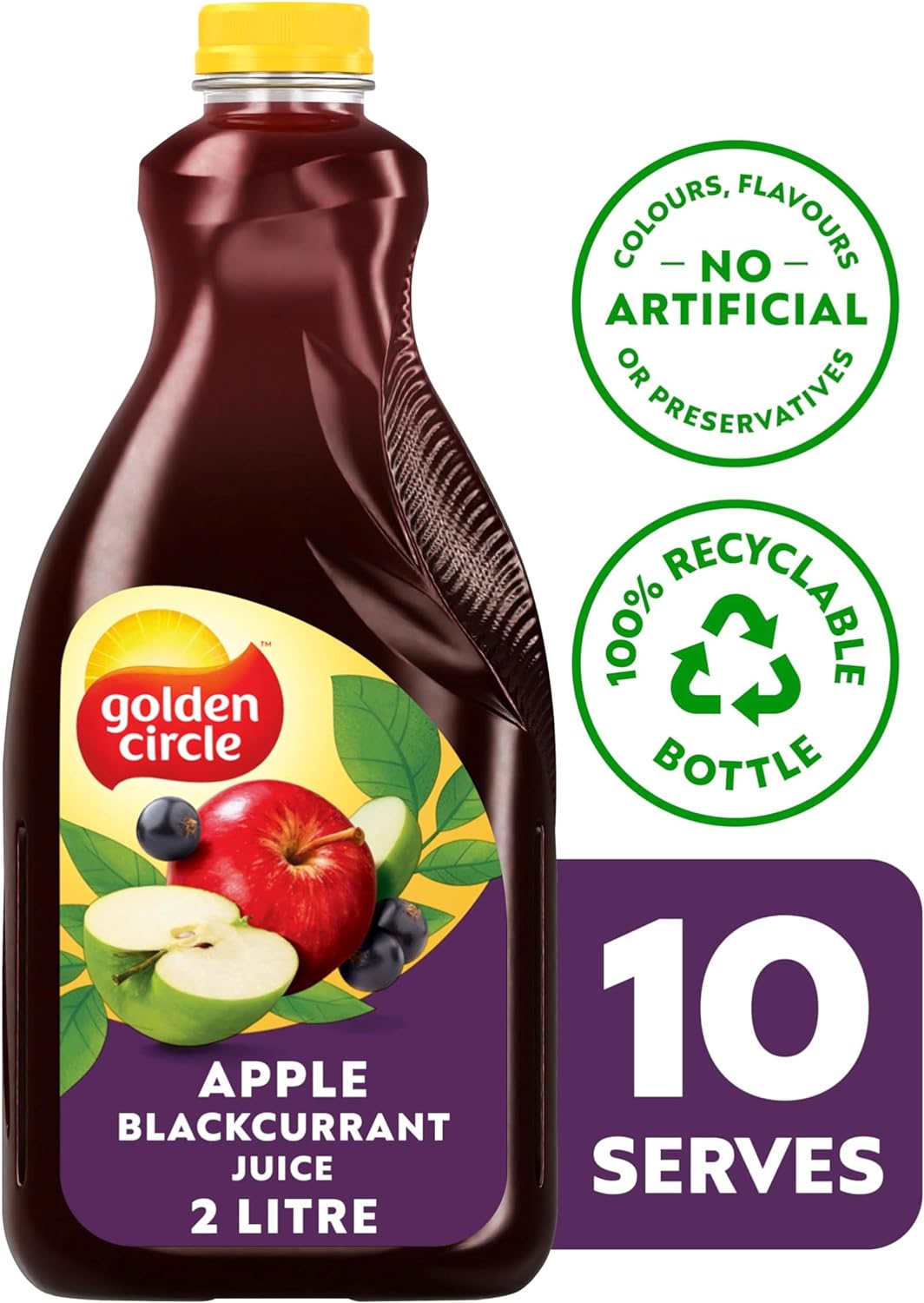 Golden Circle Apple and Blackcurrant Fruit Juice No Added Sugar No Artificial Colours, Flavours or Preservatives 10 Serves 2L image number 6