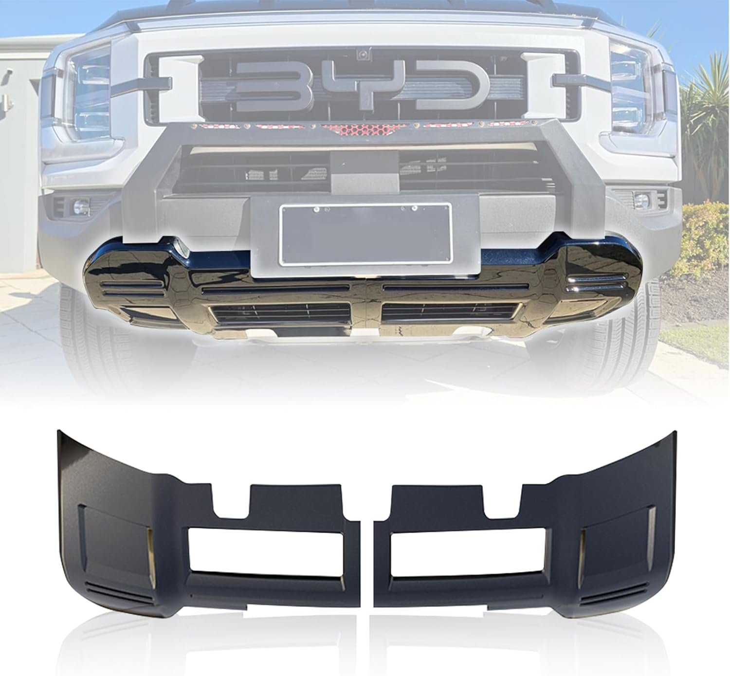 MCRACING BYD Shark 6 Front Bumper Lower Guard Plate,Sporty (Matte Black) - Matte Black image number 1