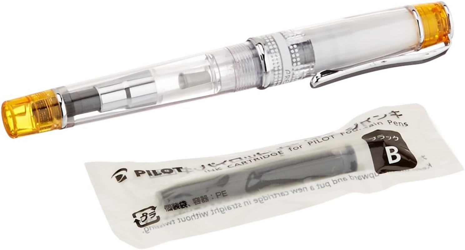 Pilot Prera Iro-Ai Calligraphy-Nib Transparent Orange Body Fountain Pen (FPRN-350R-TOCM) image number 3