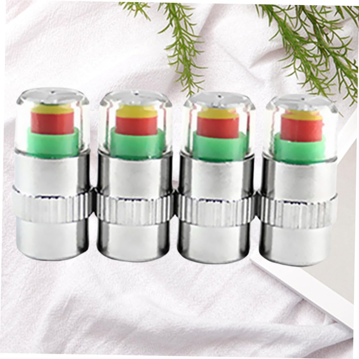 Iplusmile 4Pcs Car Tire Pressure Warning Caps Copper Core Sensor, Dust Caps Pressure Indicator for Vehicle Tyre Monitoring, Compatible Automotive Wheels for Safe Driving