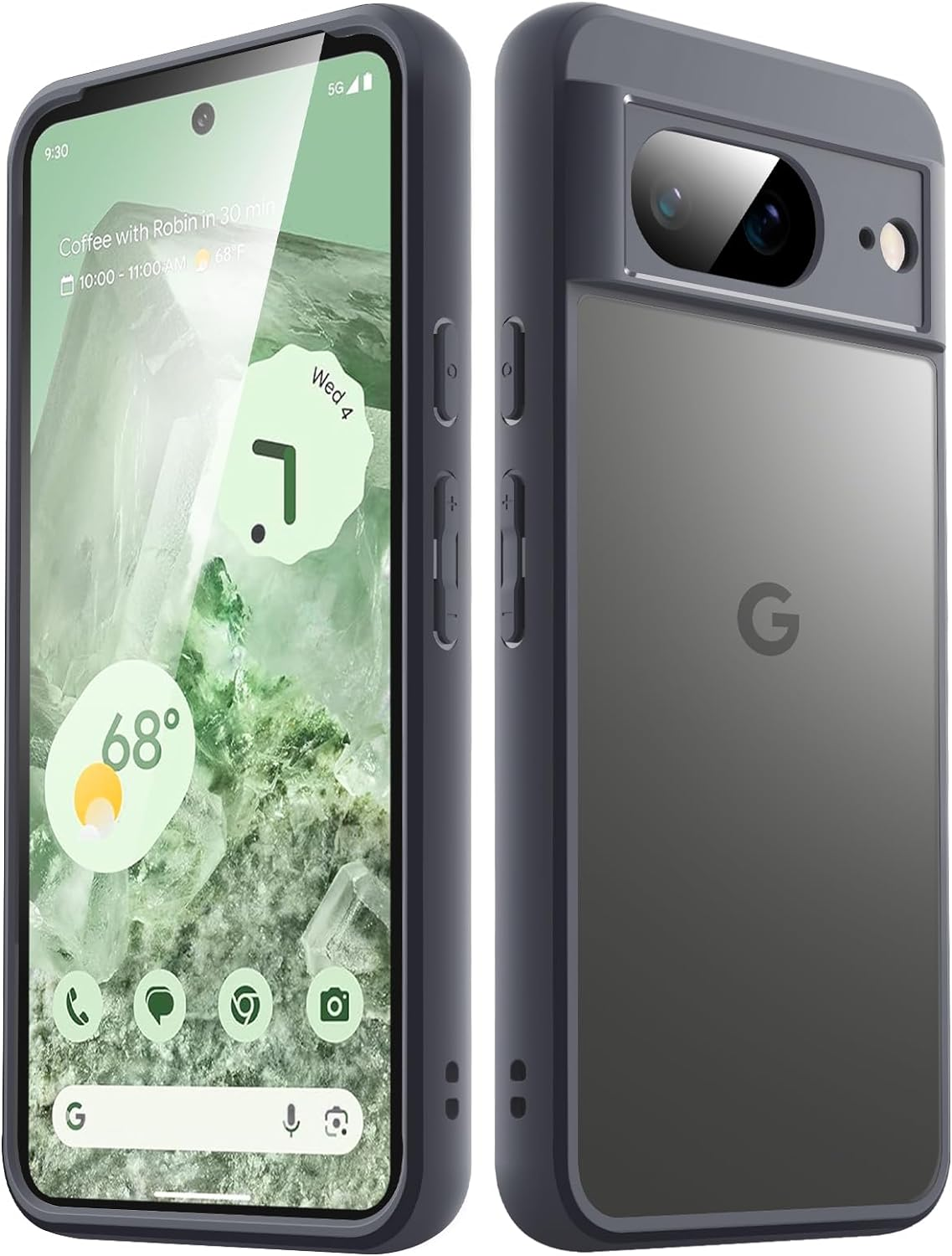 Jetech Matte Case for Google Pixel 8 6.2-Inch 2023, Frosted Translucent Back Protective Slim Phone Cover, Anti-Fingerprints (Obsidian)