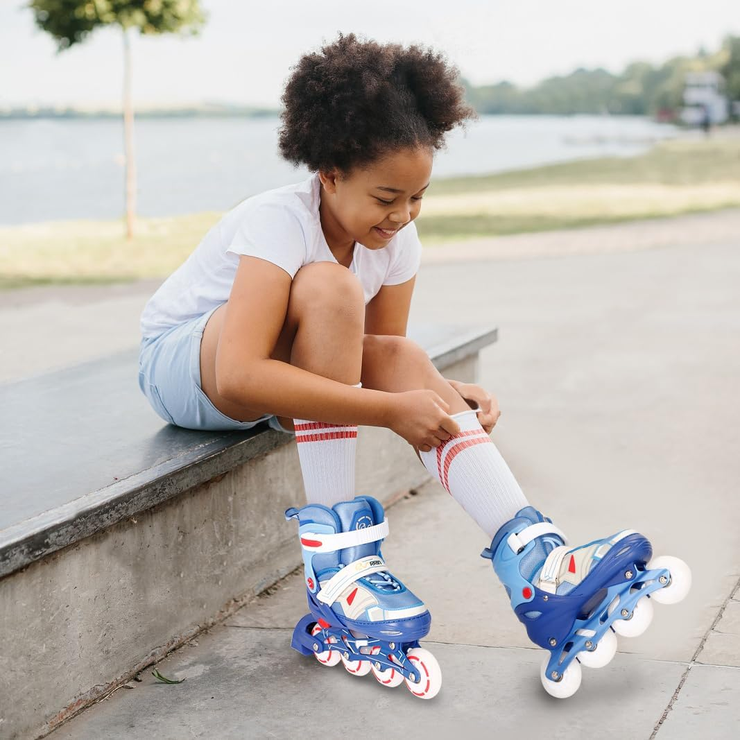 Adjustable Inline Skates for Kids and Adults with Full Light up Wheels &ndash; Outdoor Roller Blades, Roller Skates for Girls and Boys, Men and Adult Women