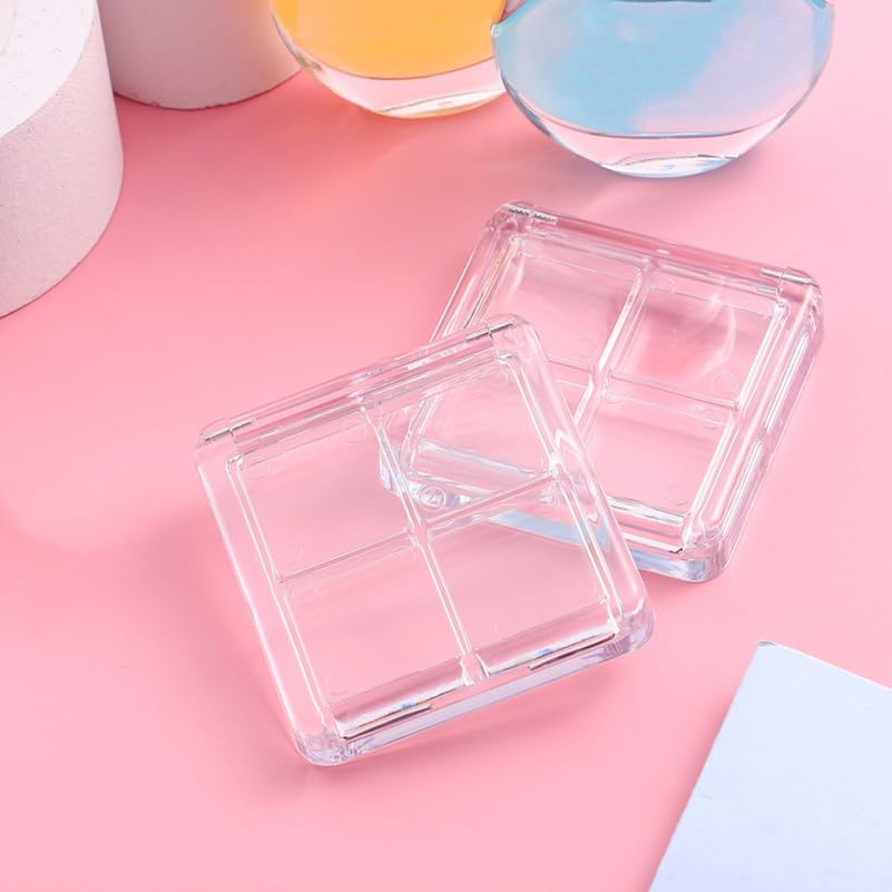 Healvian Empty Eyeshadow Box for Diy 4Pcs Portable Makeup Palette Foundation Lipstick Depotting image number 1