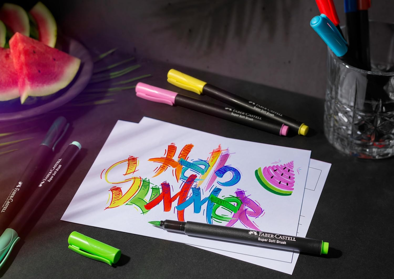 Faber-Castell 116452 Black Edition Brush Pen Set (20 Pieces)