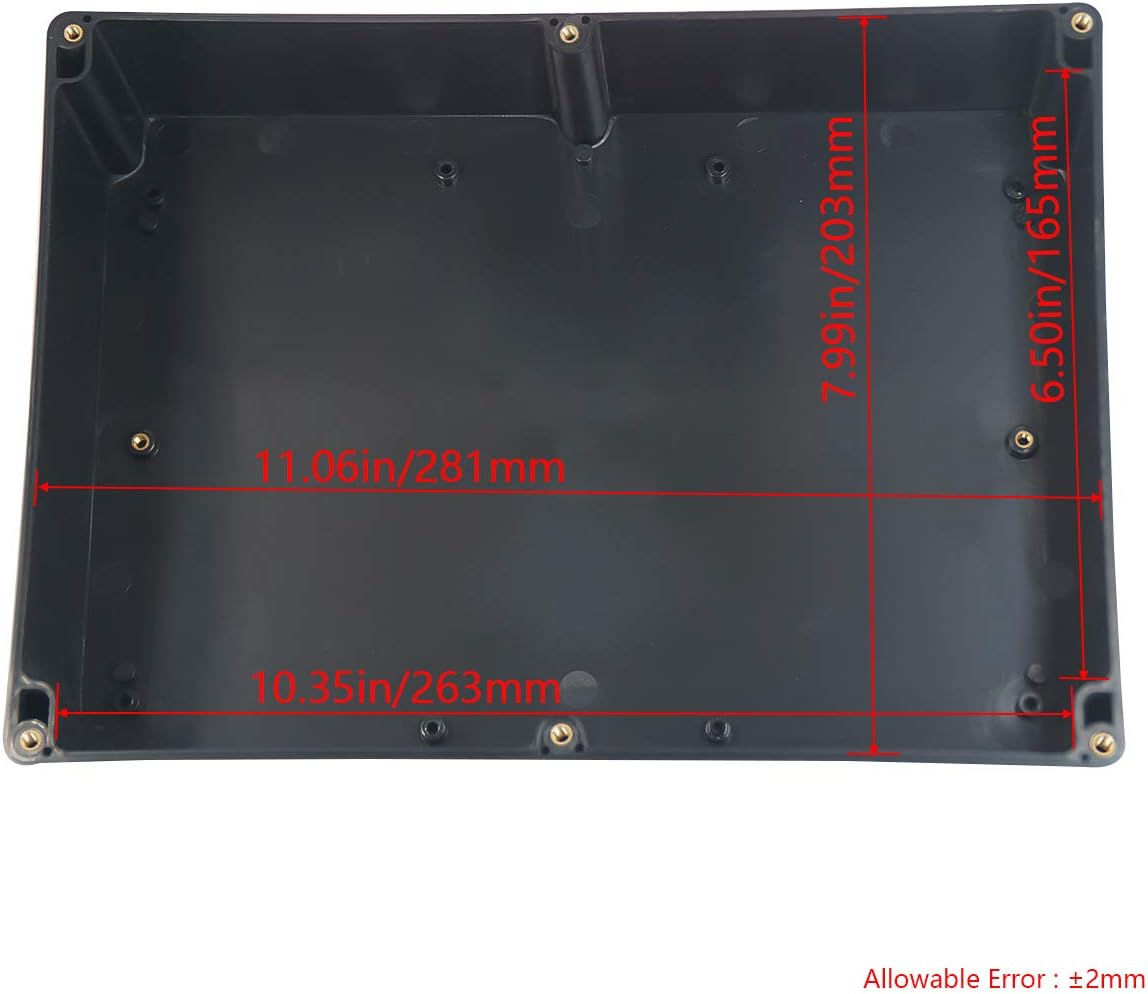 Otdorpatio Project Box IP65 Waterproof Junction Box ABS Plastic Black Electrical Boxes DIY Electronic Project Case Power Enclosure 11.42X8.27X3.94 Inch (290X210X100 Mm) image number 6