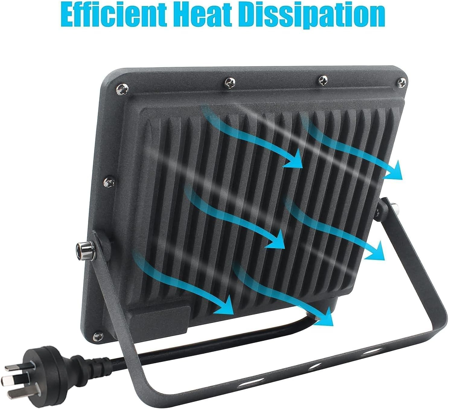 100W LED Flood Lights Plug In, Security Wall Lights Fixtures 6500K 10000LM Outdoor Indoor Illumination, IP66 Waterproof for Ball Ground, Parking Lot, Pathway, Yard, Garden (2 Pack) image number 1