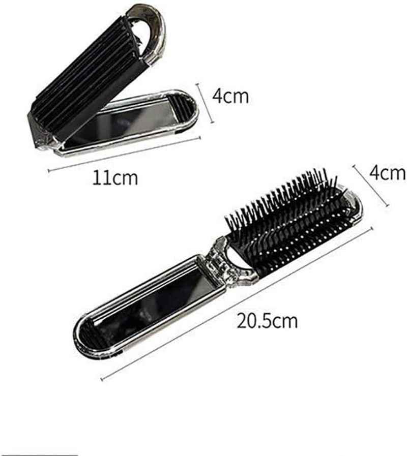 Mini Hair Brush with Mirror,Folding Travel Hair Brush Collapsible Hair Comb Portable Compact Pocket Size Anti-Static Hairbrush for Curly Thin Long Short Wet Dry Hair image number 4