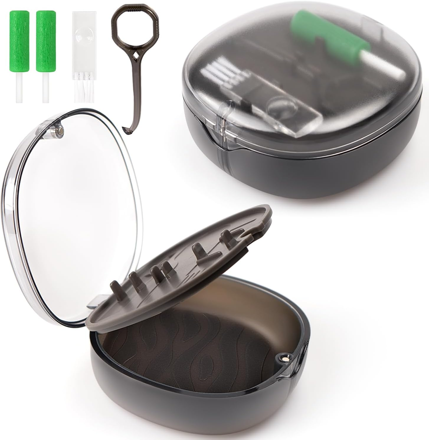 Retainer Case with Mirror, Aligner Removal Tool, Aligner Chewies, Retainer Holder Compatible with Invisalign, Mouth Guard, Aligner Case (Blue)