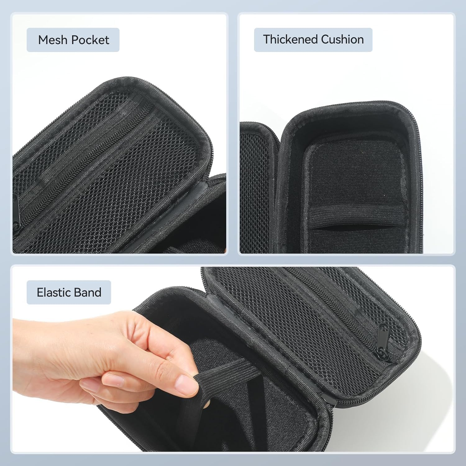 Hard Case Digital Camera Protective Case, Portable Camera Storage Bag for Travel, Small Digital Camera Carrying Organizer Pouch, Travel Compact Camera Drive Hard Case Storage Bag for Lens Cable (1) image number 4