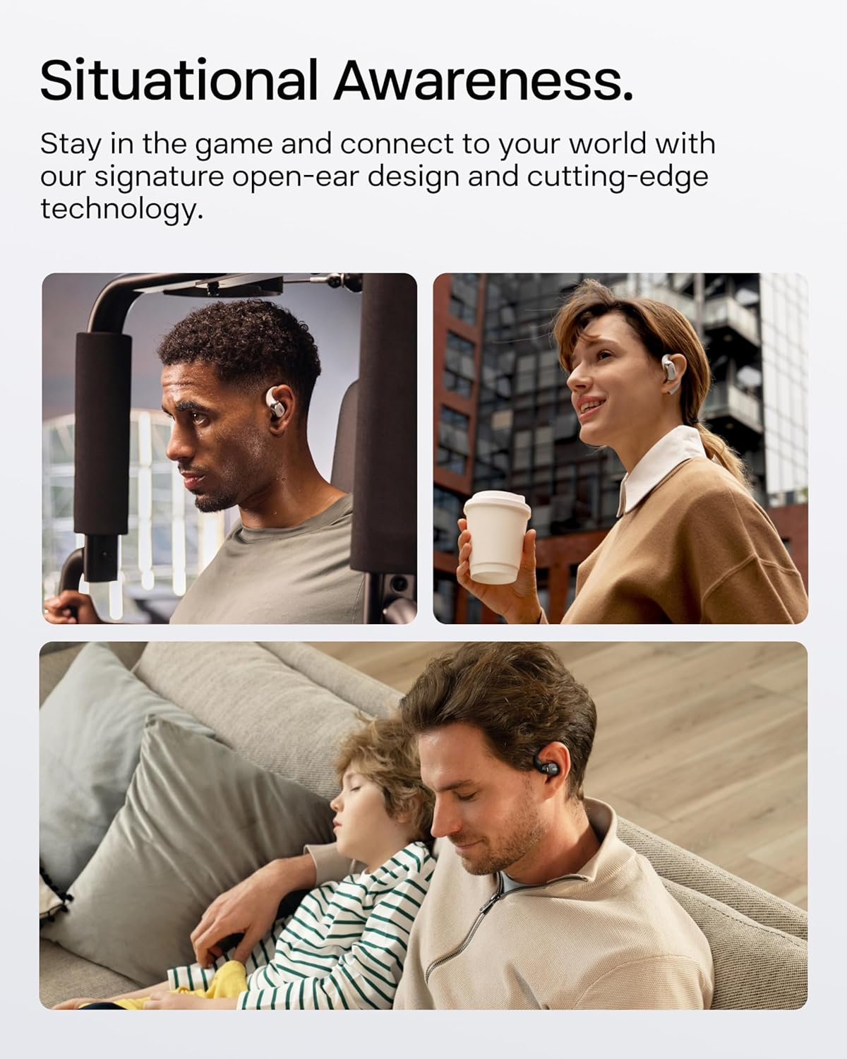 Shokz New Openfit 2+ Open-Ear Headphones, Dolby Audio Enabled, Comfortable Earbuds with Soft Ear Hooks, 48H Playtime, IP55 Water-Resistant, USB-C Fast Charging, Wireless Charging, Carrying Bag, Black - Grey image number 4