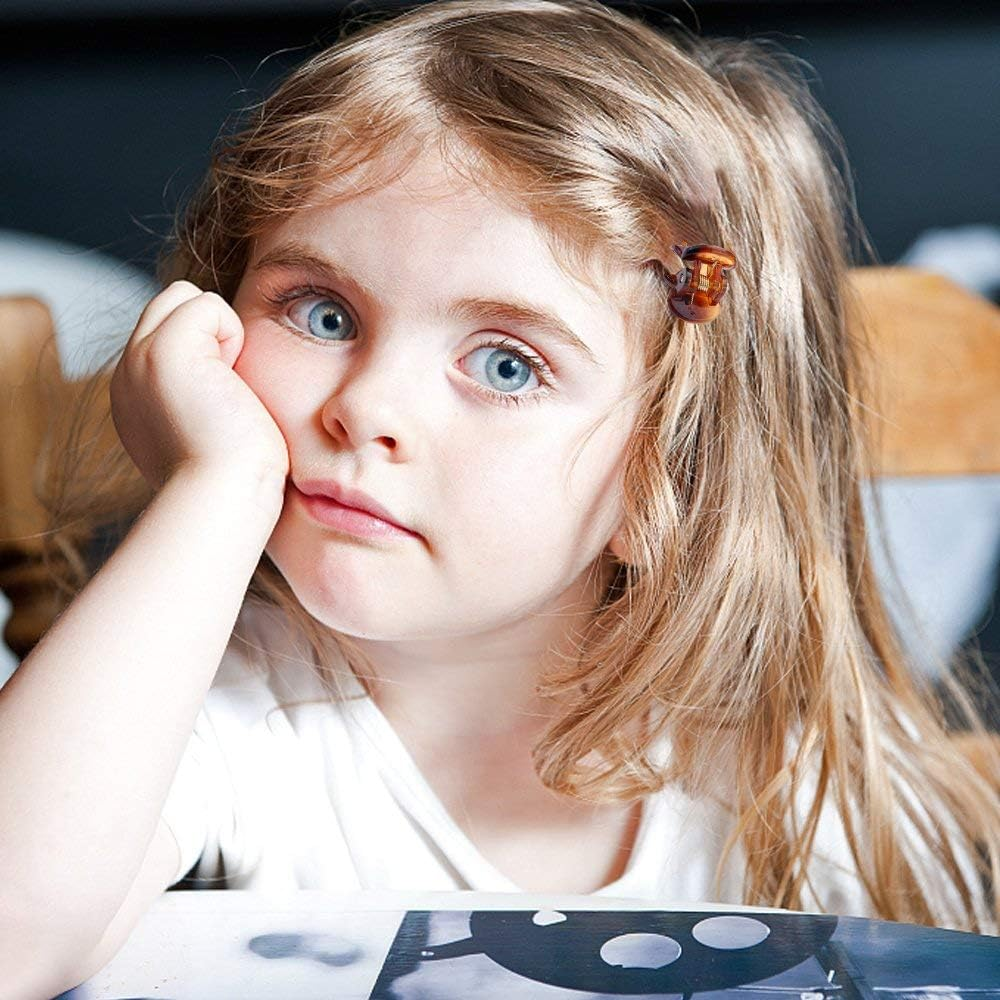 24Pcs Mini Hair Claw Clips for Girls and Women, Small Hair Claw Clips Tiny Plastic Hair Claws Pins Clamps with a Box Black - Brown image number 4