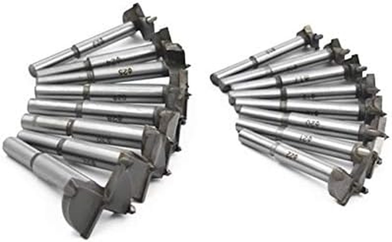 Meichoon Forstner Drill Bit Set 15-35Mm 16 Pcs, Carbide Forstner Bits High Speed Steel Wood Tool Punching Bit Wood Slabs Flat Wing Drilling Hole Hinge Cemented Carbide Drilling Counterbore DC01 image number 3