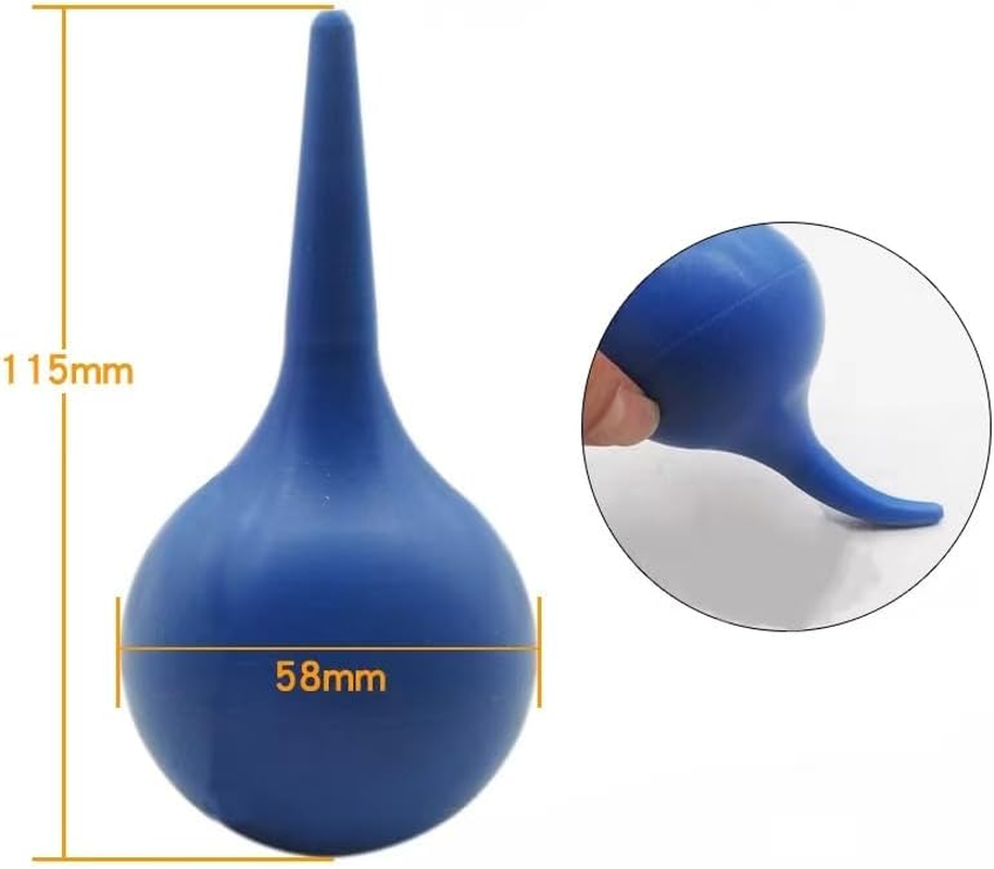 Star-Wood Rubber Suction Ear Syringe, 90Ml Hand Bulb Syringe Ear Wash Squeeze Bulb- Blue Smooth