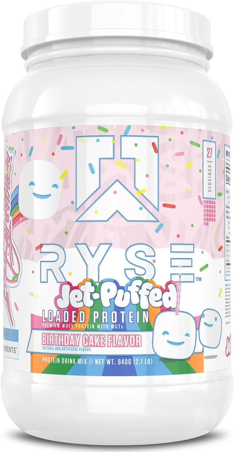 Ryse Loaded Protein Powder, Jet Puffed Birthday Cake 907 G image number 2