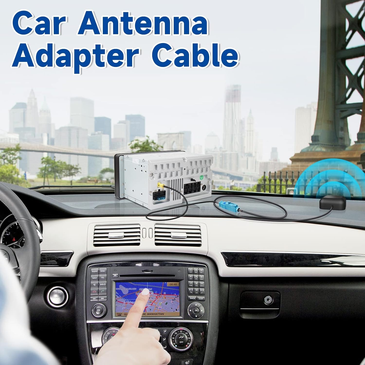 Bingfu Fakra Z Male to SMA Male Vehicle Aerial Antenna Adapter Cable 30Cm for Car Stereo Android Head Unit GPS Navigation FM AM Radio Sirius XM Satellite Radio 4G LTE TEL Telematics Bluetooth Module - Blue image number 4