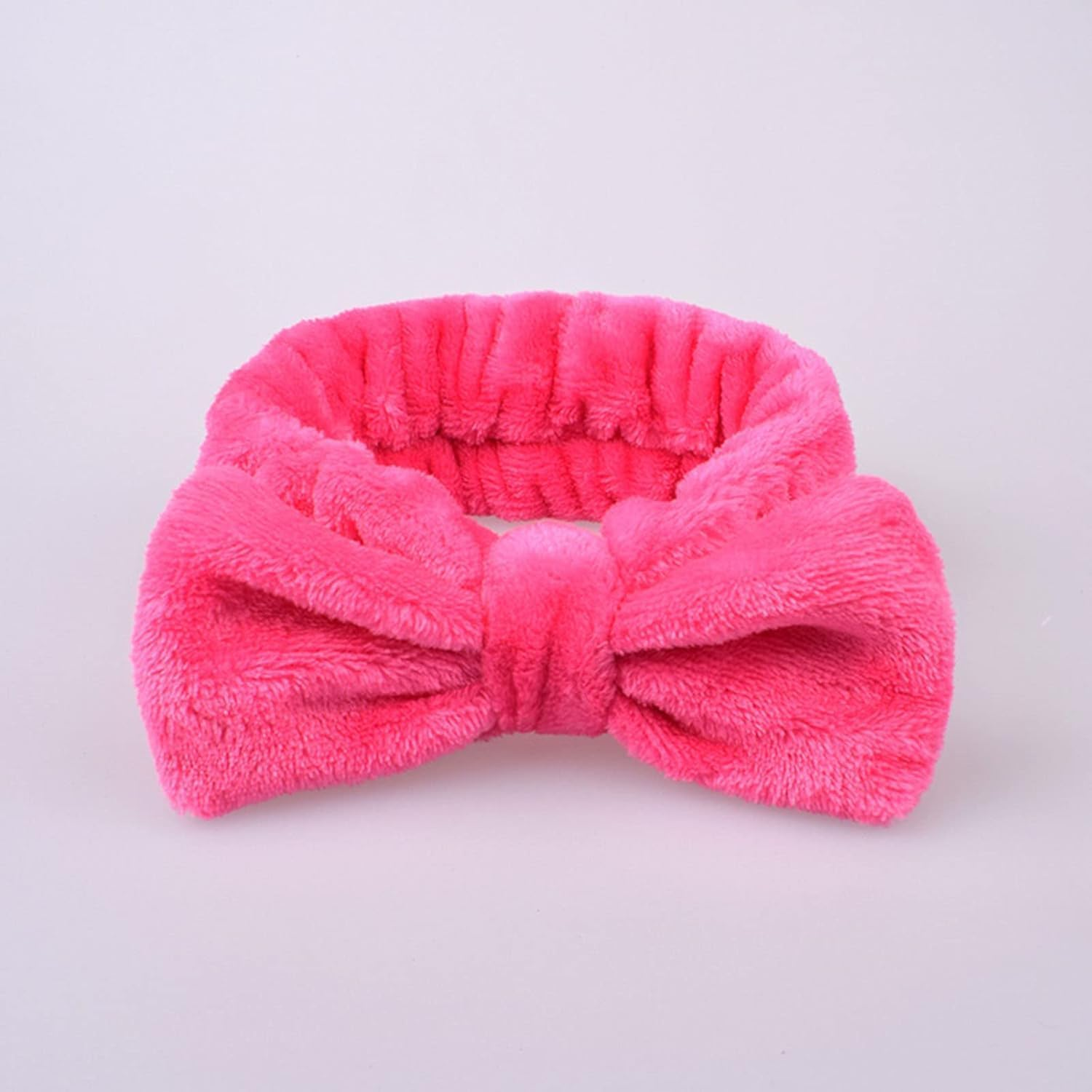 Red Makeup Headband,Cute Hair Band for Washing Face,Spa,Skincare,High Elasticity Bowknot Coral Fleece Bow Head Wrap Hair Accessories for Daily Wear Headbands image number 2