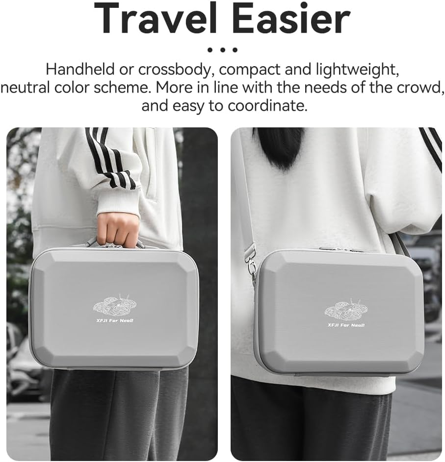 PU Leather Hard Carrying Case for DJI Neo 2 Fly More Combo, Waterproof, Shock-Resistant Portable Travel Storage Case for DJI NEO 2 Drone, RC-N3 Remote Controller & Other Accessories image number 3