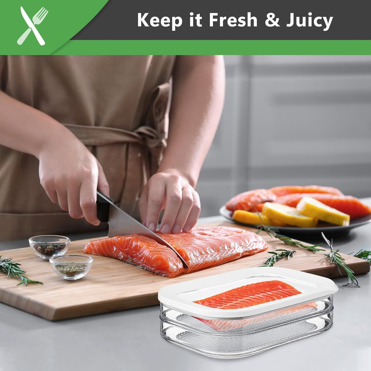 Deli Meat Container for Fridge, Stackable Bacon Cheese Container for Refrigerator, Food Storage Boxes with Lid for Cold Cuts, Lunch Meat, Salami, Meal Prep Containers, BPA Free image number 4