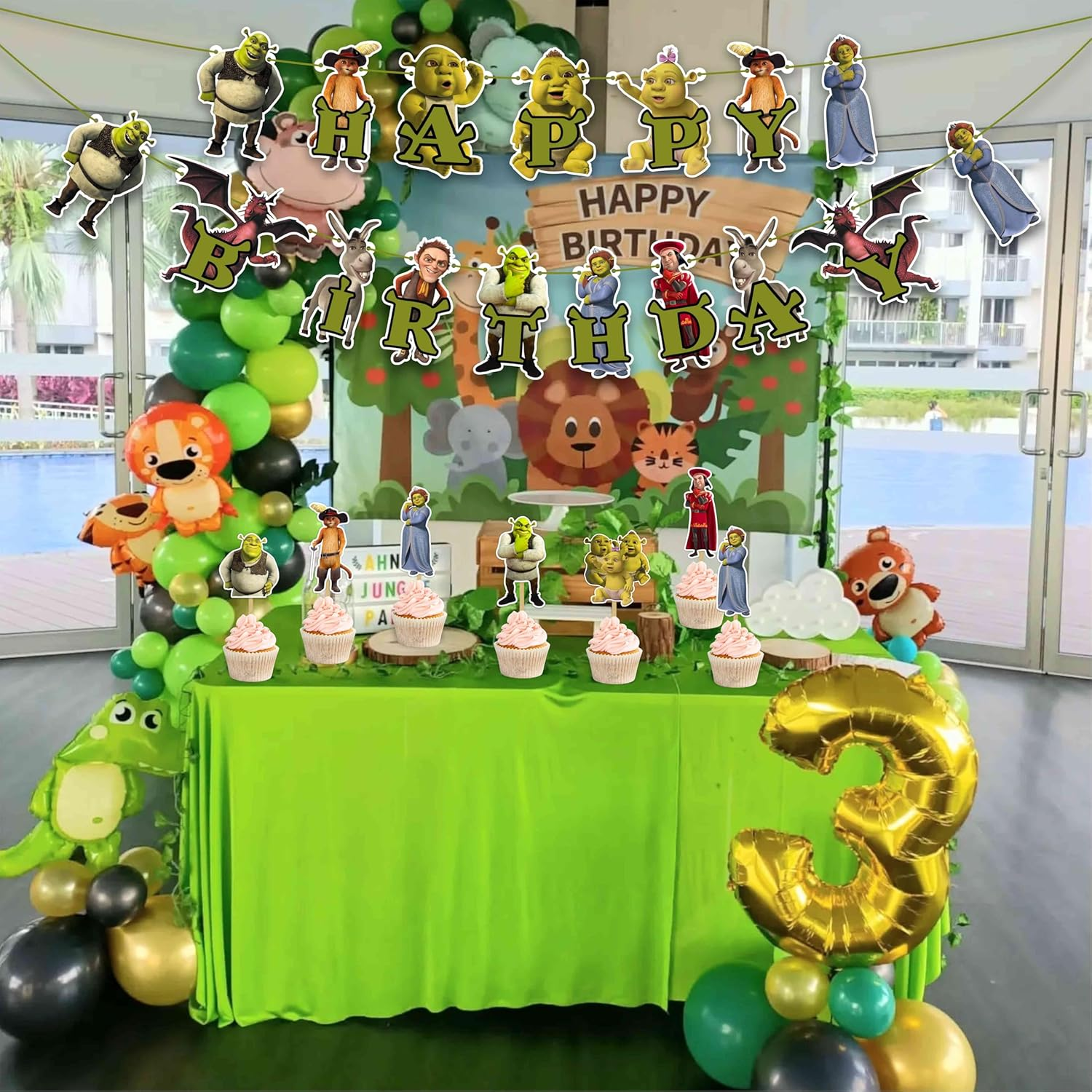 Shrk Theme Birthday Party Supplies &ndash; Fun Ocean & Shrk-Themed Decorations, Includes Plates, Banners, Balloons & More for Boys & Girls Parties image number 1