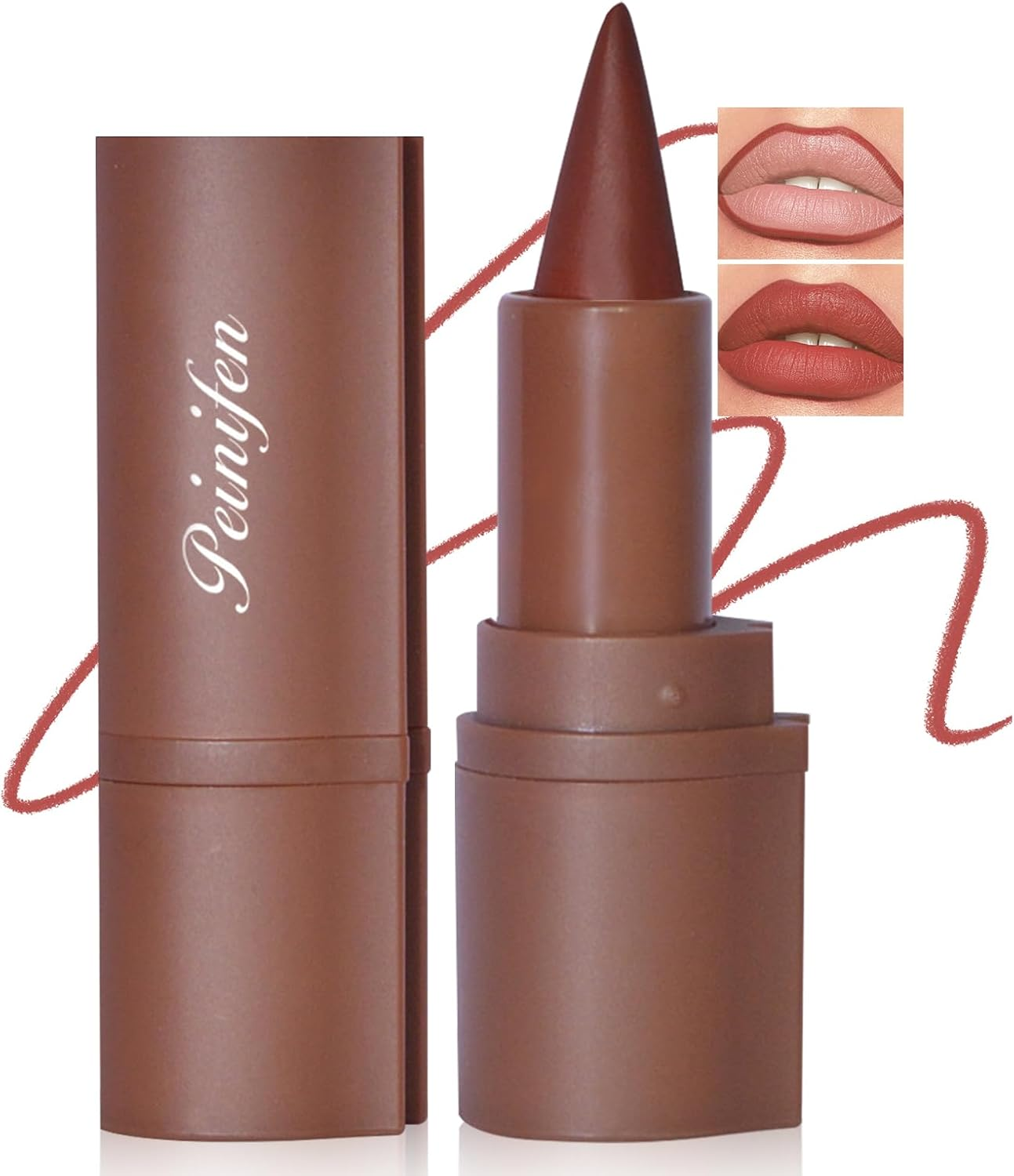 Noerrors Creamy Lip Liner Pencil, 2-In-1 Lipstick Lip Liner Combination for Full, Plump Lips, Velvety Matt, Soft Nude Pink with High Pigmentation, Waterproof Makeup image number 4