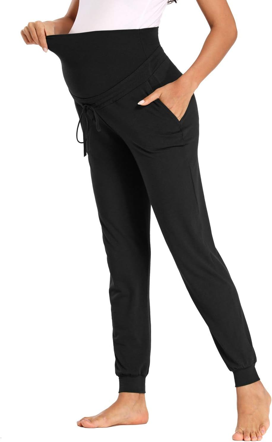 Glampunch Women'S Maternity Pants Stretchy Comfy Lounge Pants Casual Loose Pregnancy Joggers with Pockets image number 1